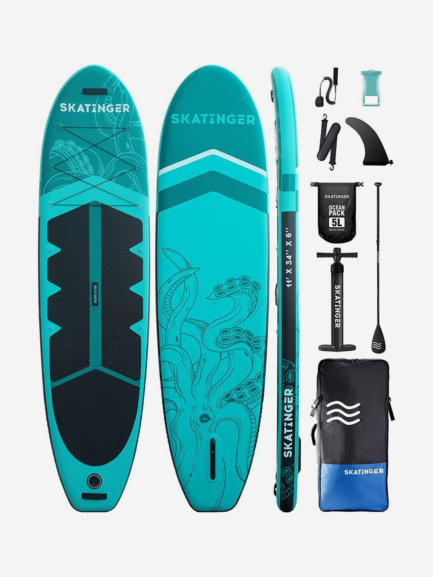 Надувная двухслойная SUP-доска SKATINGER SQUID SUP 11' 335x87x15 см, полный комплект / Сап доска для серфинга и отдыха на воде, Голубой
Надувная двухслойная SUP-доска SKATINGER SQUID SUP 11' 335x87x15 см, полный комплект / Сап доска для серфинга и отдыха на воде, Голубой