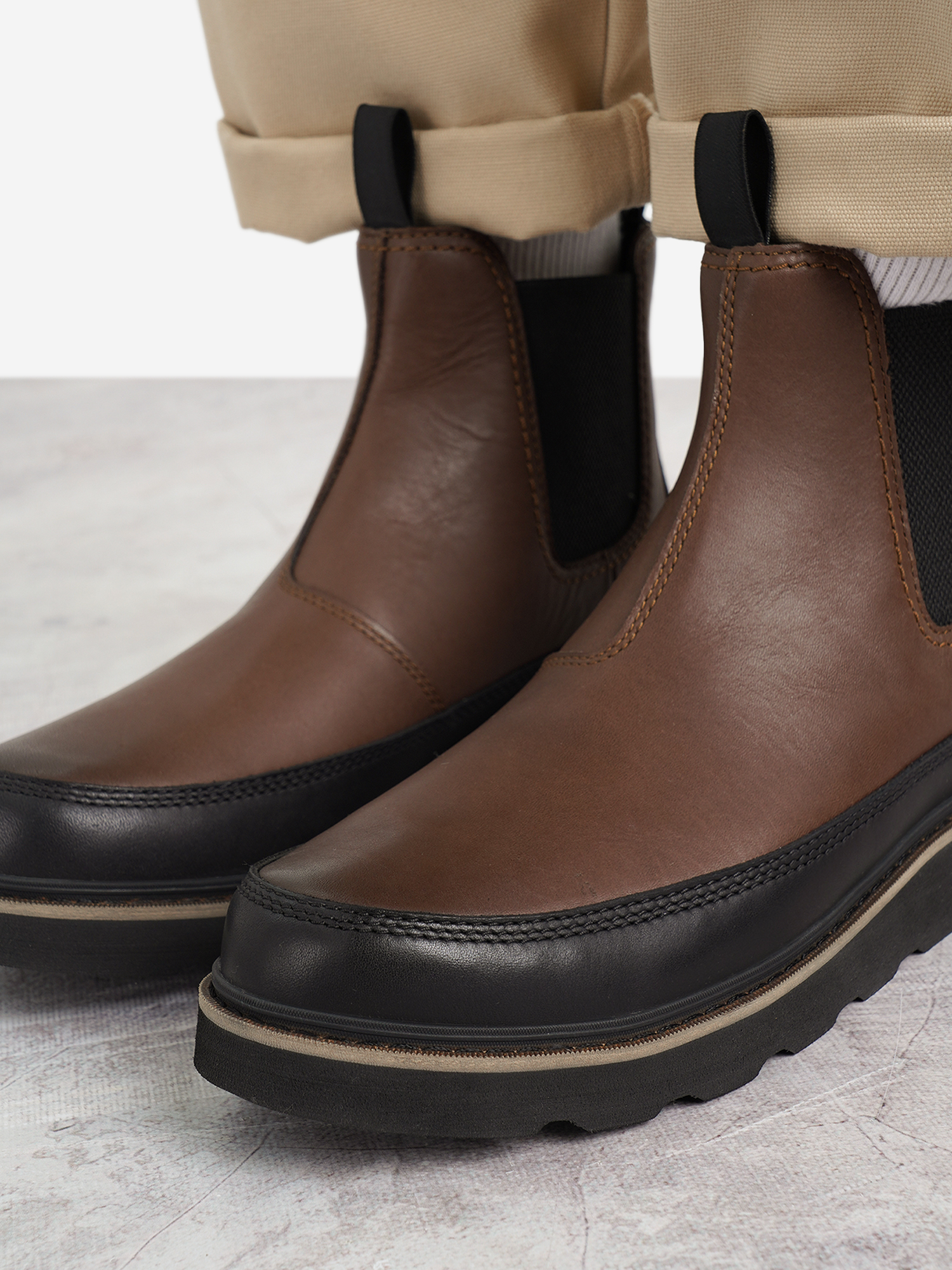 фото Ботинки мужские sorel slabtown 62'™ chelsea wp, коричневый