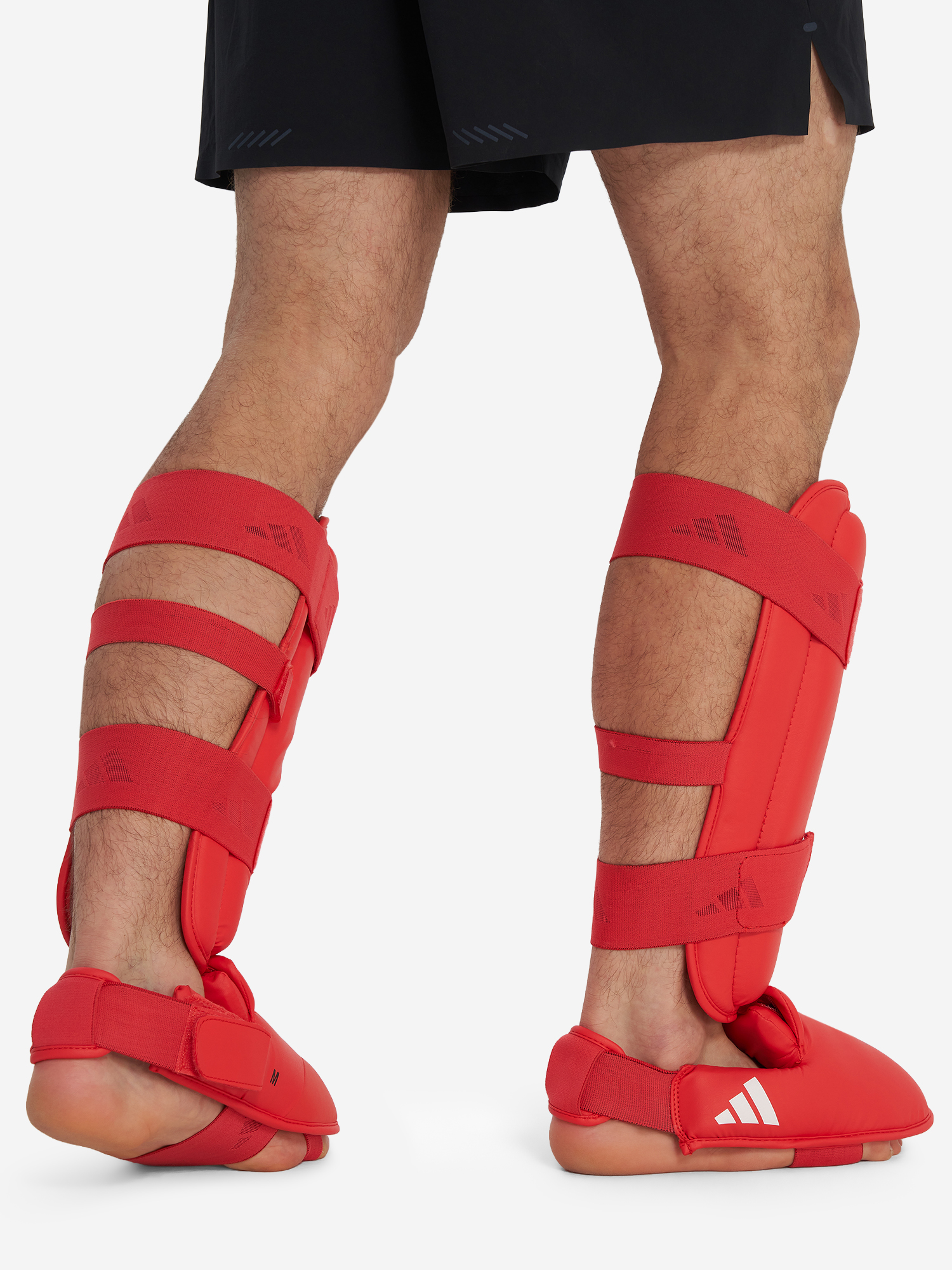 фото Защита голени и стопы adidas wkf shin & removable foot, красный