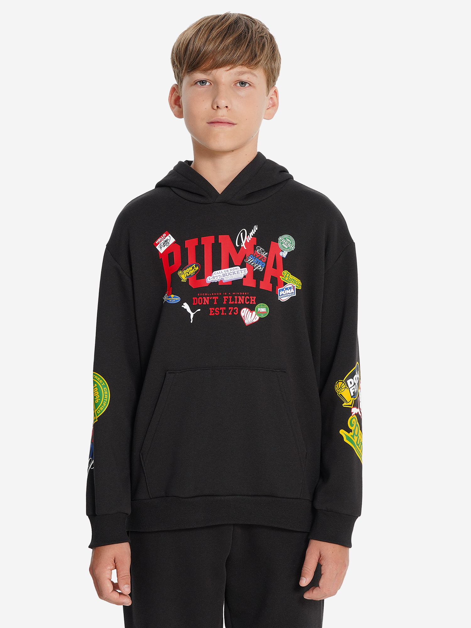 фото Худи для мальчиков puma basketball hooperhotline, черный