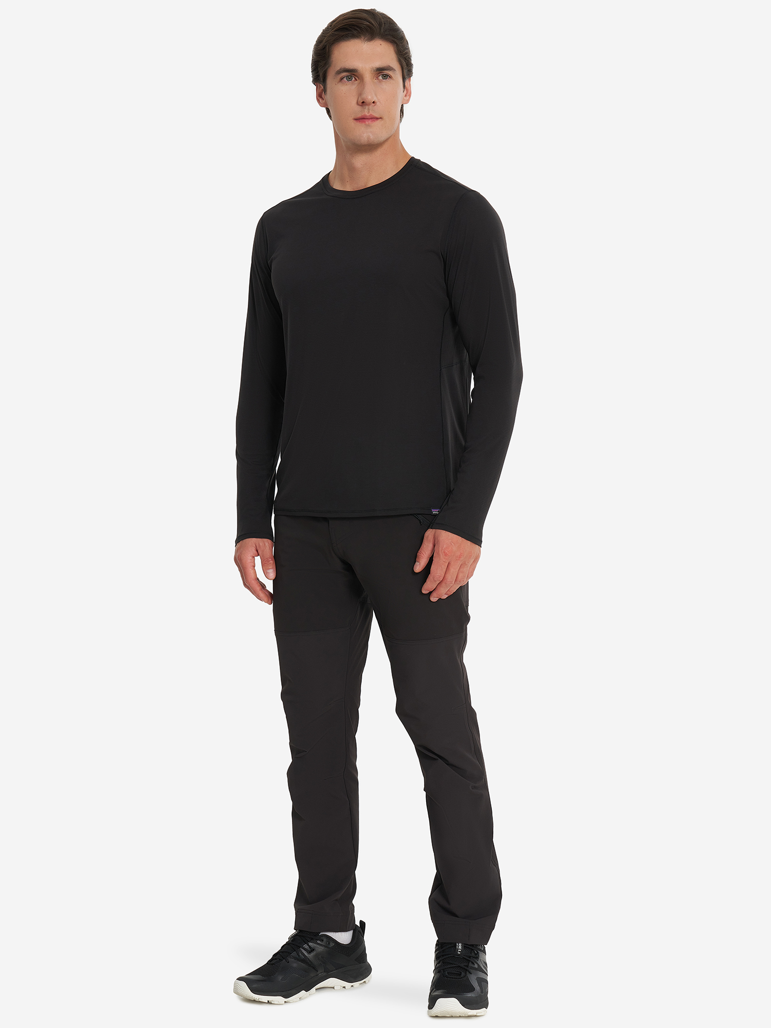 фото Лонгслив мужской patagonia cool lightweight, черный
