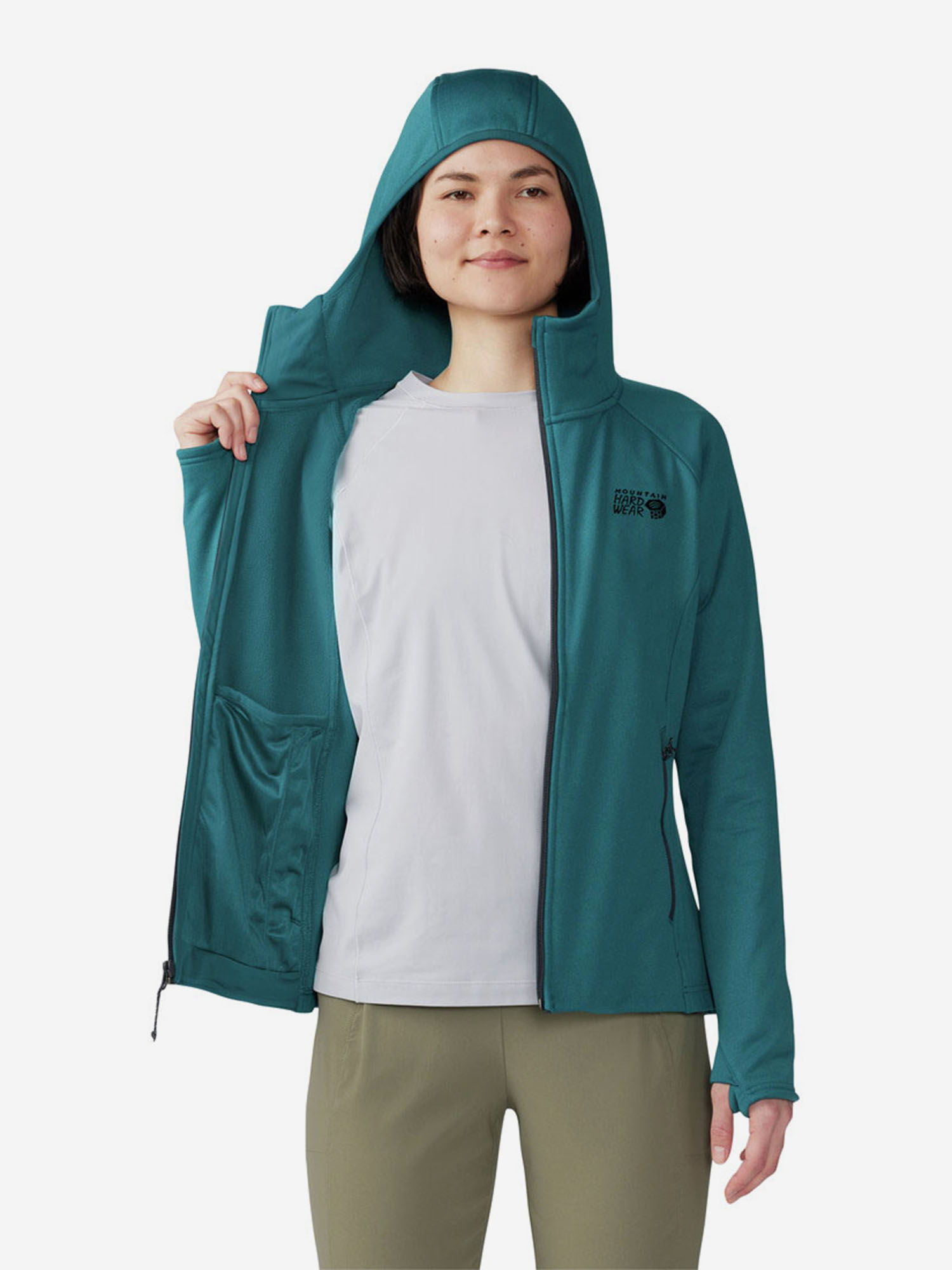 фото Толстовка женская mountain hardwear sendura, голубой