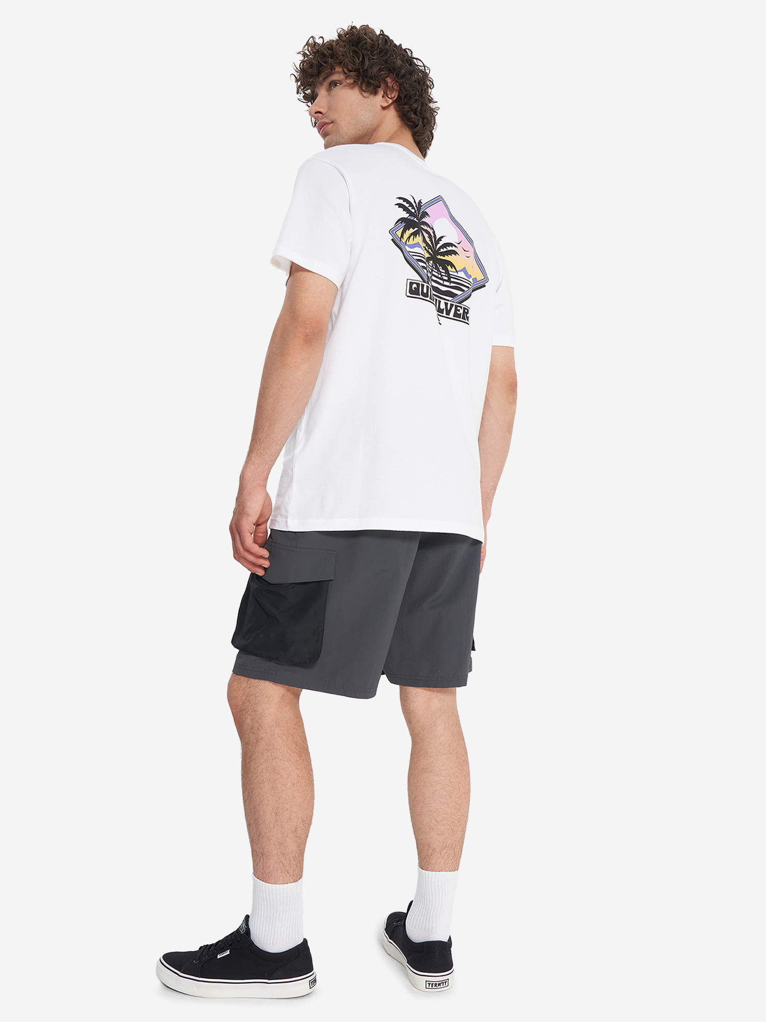 фото Футболка мужская quiksilver palm square, белый