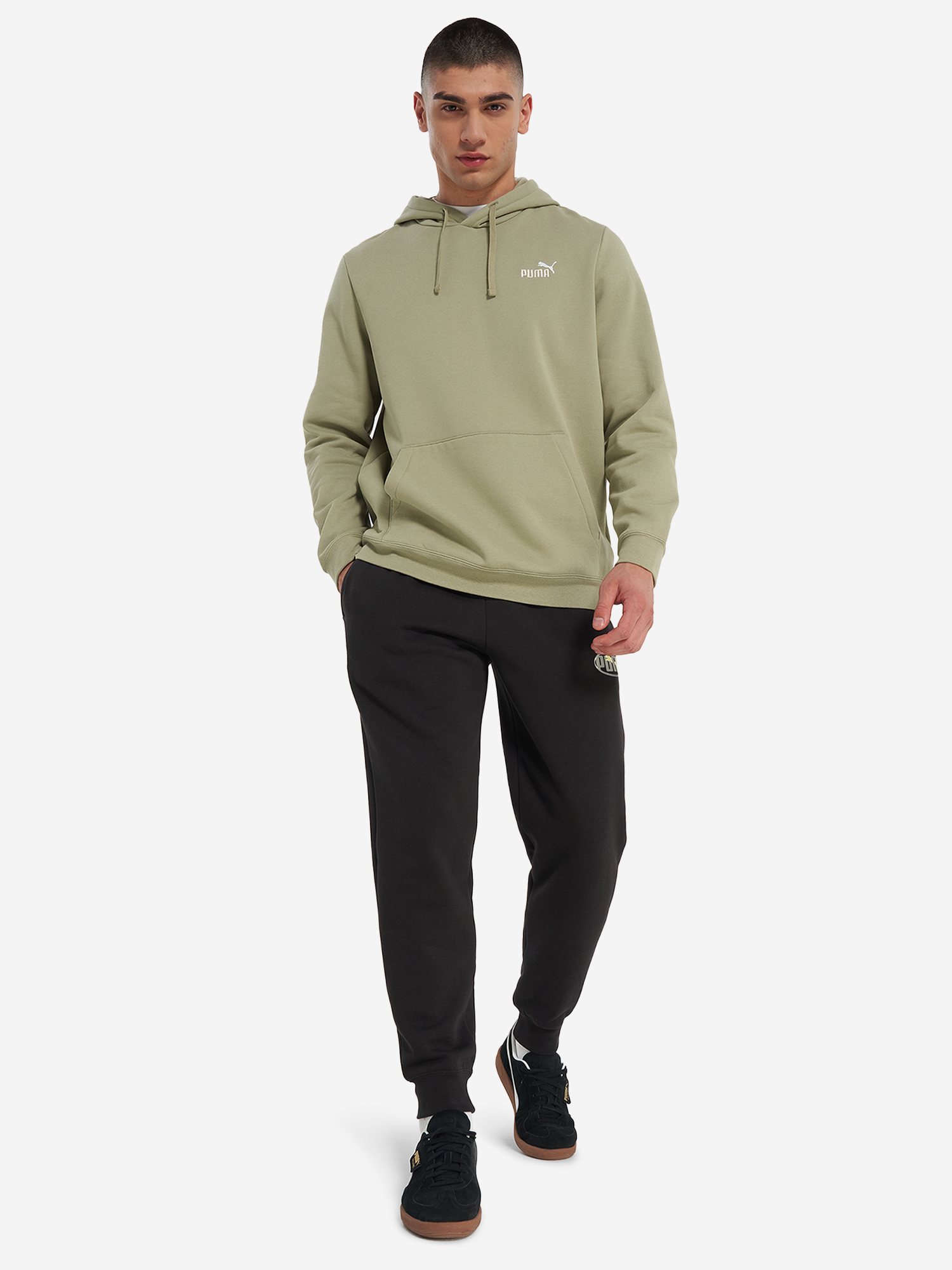 фото Худи мужское puma ess 2 color small no. 1 logo, бежевый