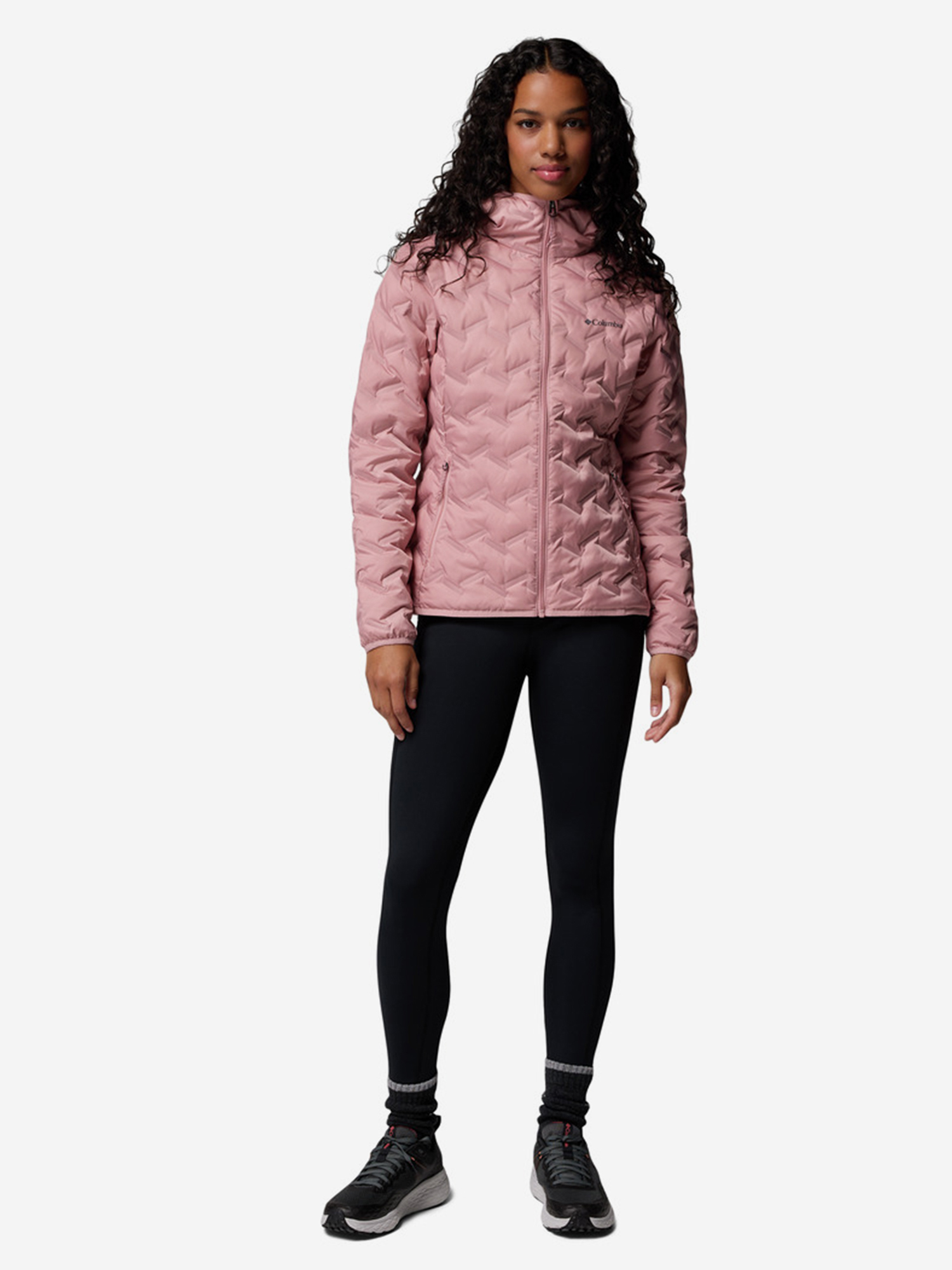 фото Пуховик женский columbia delta ridge ii down hooded jacket, розовый