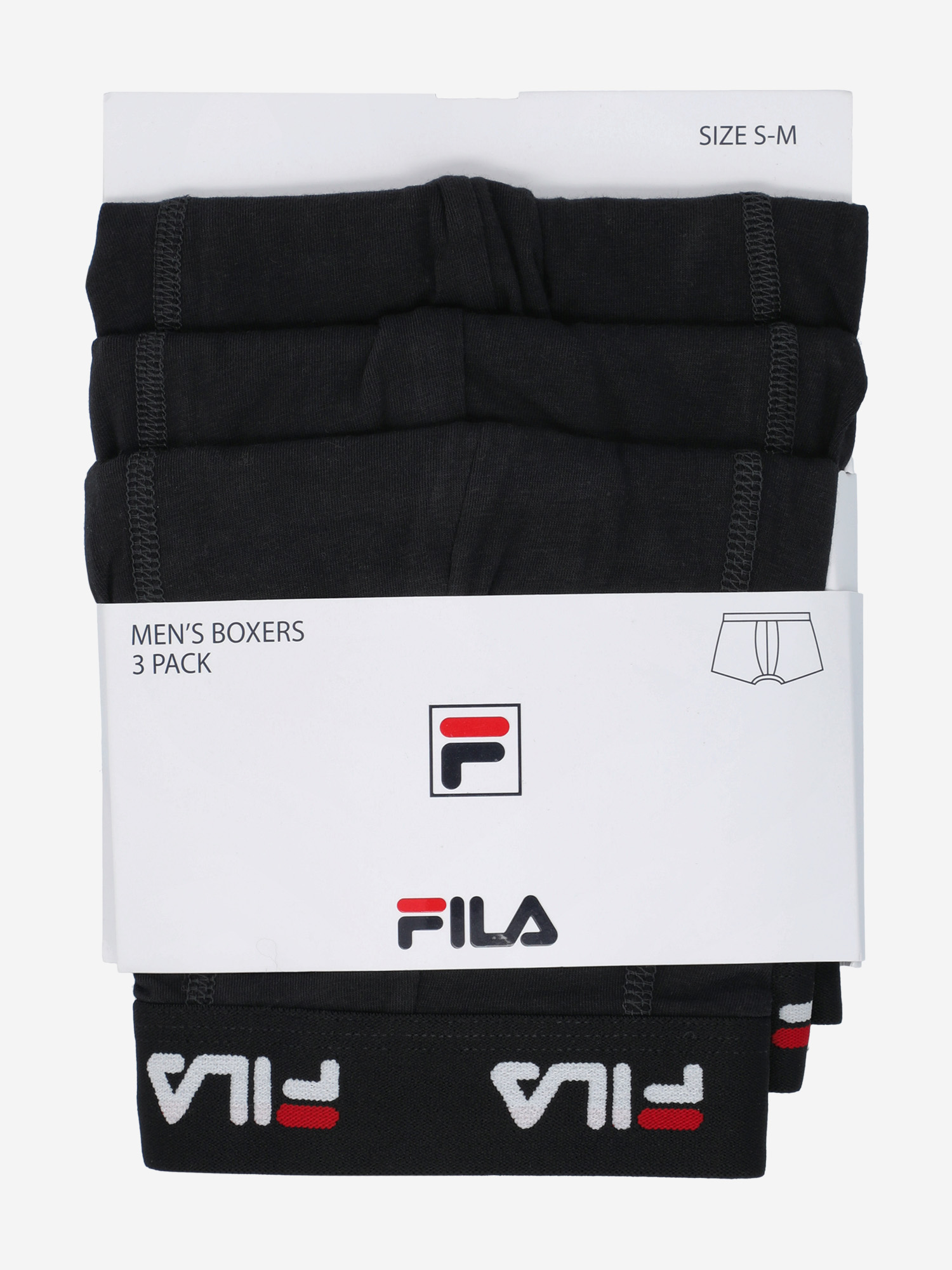 фото Трусы мужские fila, 3 штуки, черный