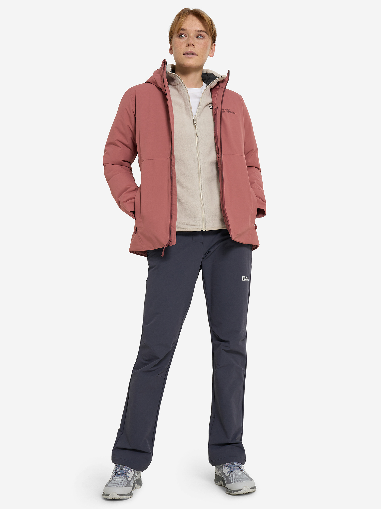 фото Куртка утепленная женская jack wolfskin wisper, красный