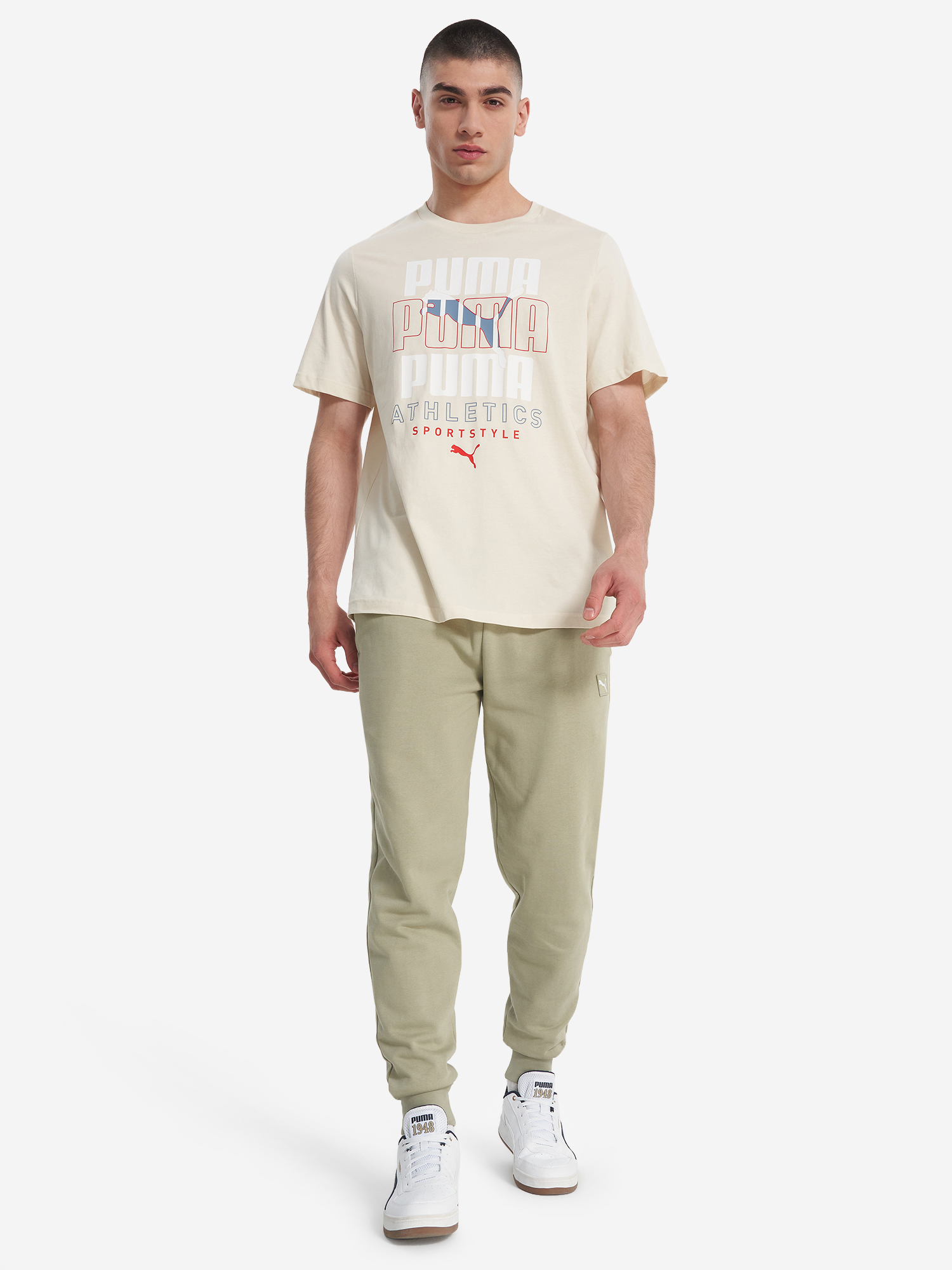 фото Футболка мужская puma graphic, бежевый