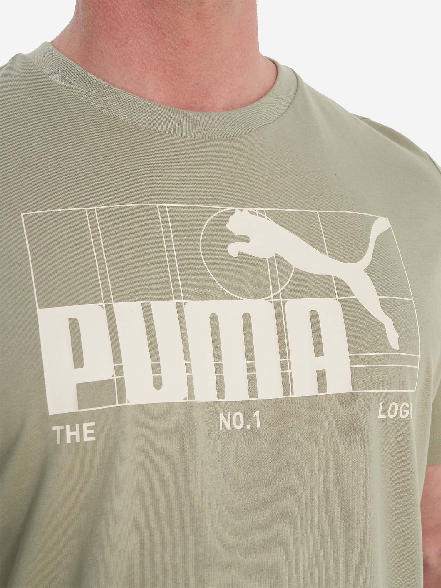 фото Футболка мужская puma graphic no.1 logo, зеленый