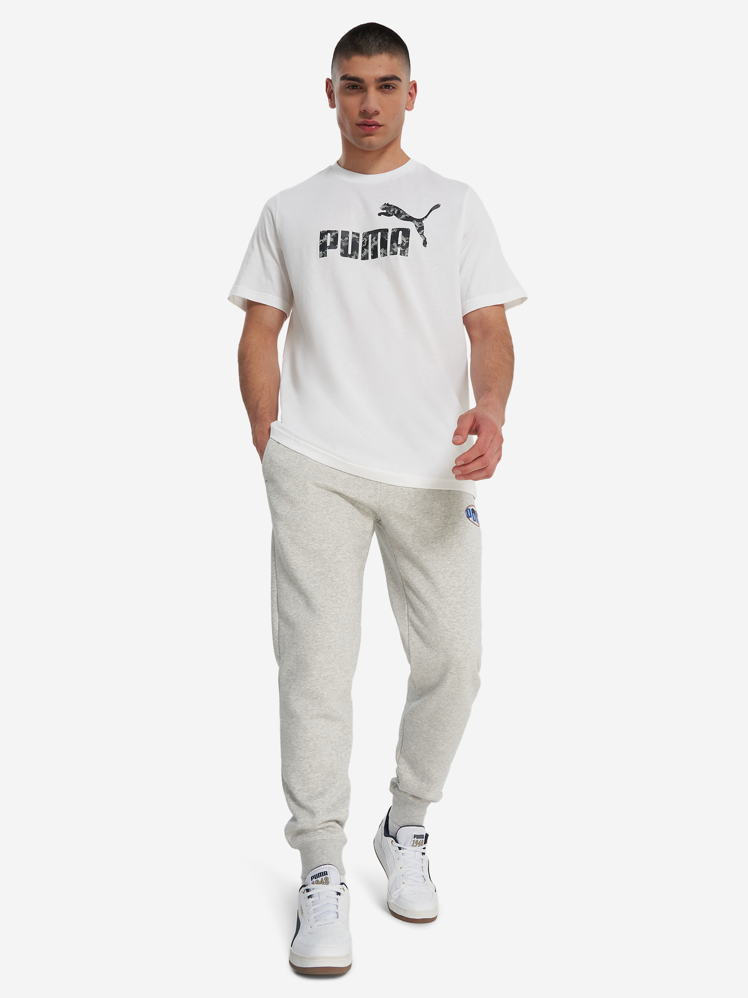 фото Брюки мужские puma ess logo lab execution, серый