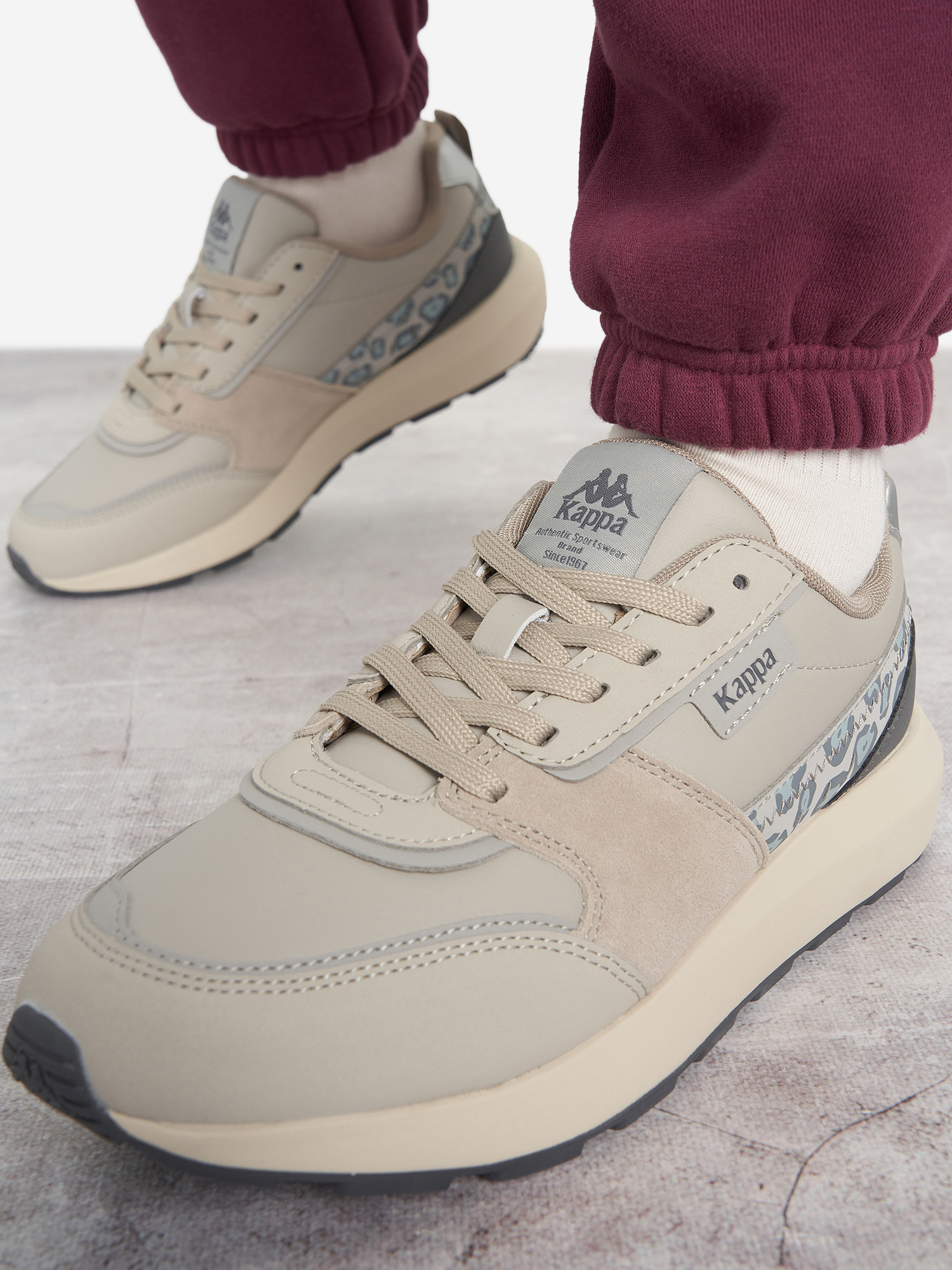 фото Кроссовки женские kappa authentic run lt, бежевый