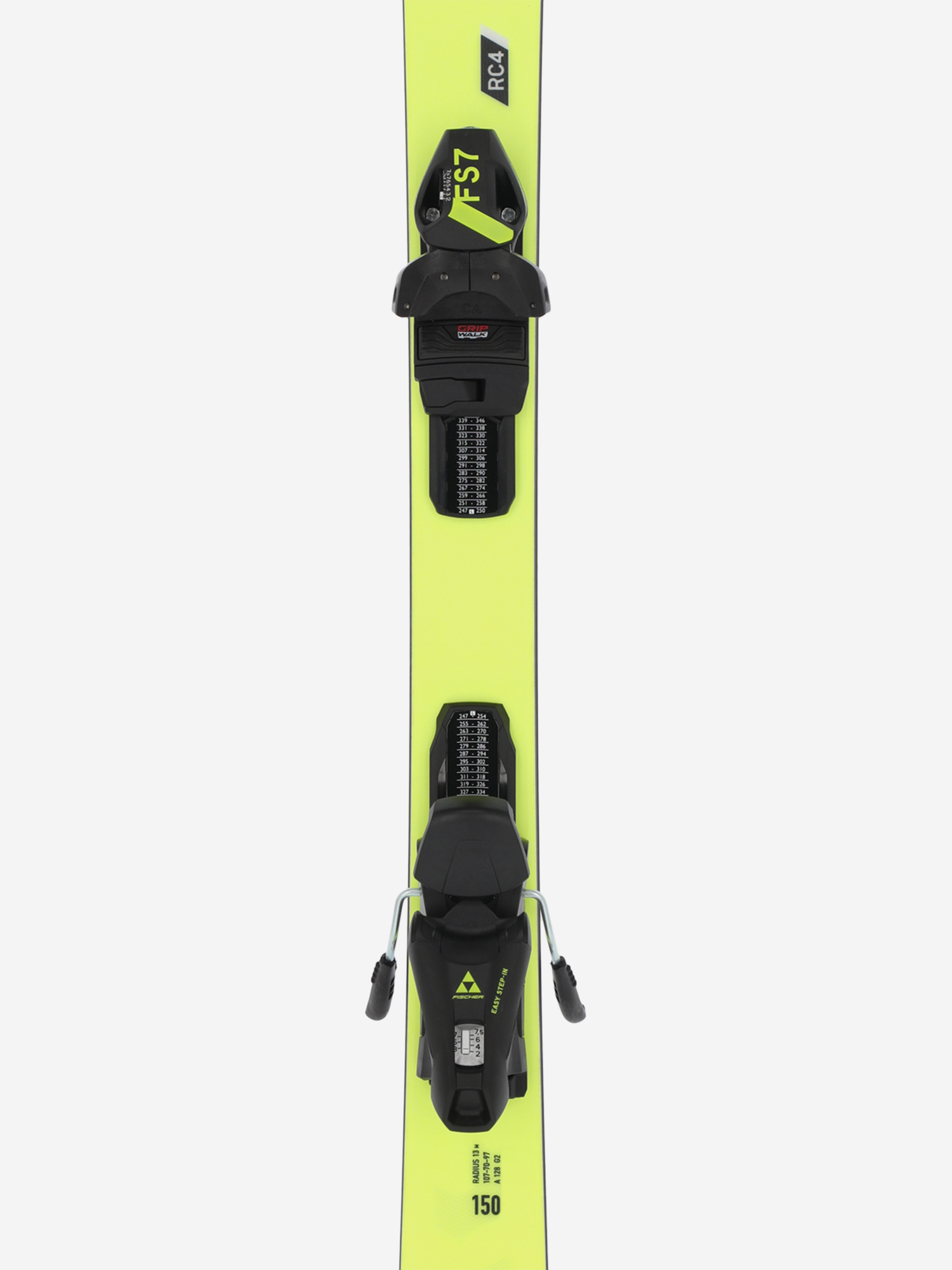фото Горные лыжи детские fischer rc4 pro + крепления fs 7, желтый
