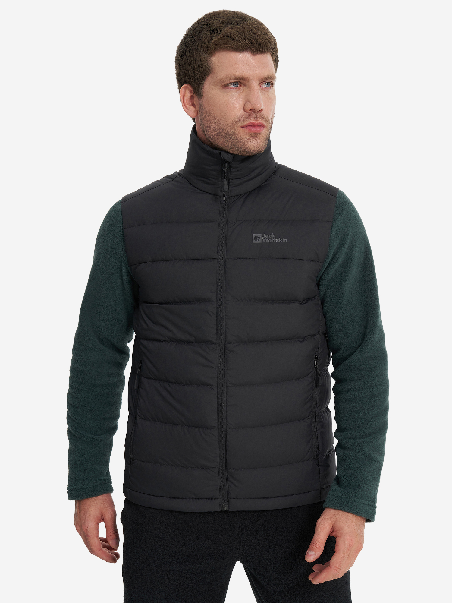 фото Жилет пуховый мужской jack wolfskin ather, черный
