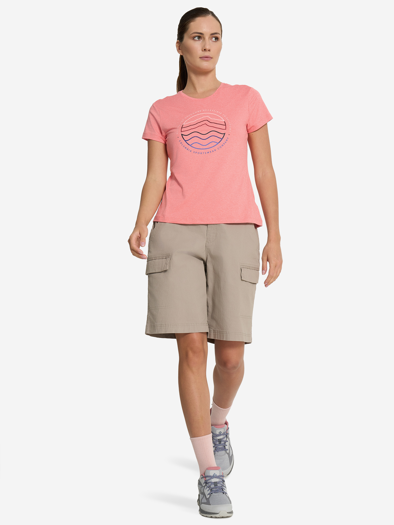фото Футболка женская columbia sloan ridge graphic ss tee, розовый