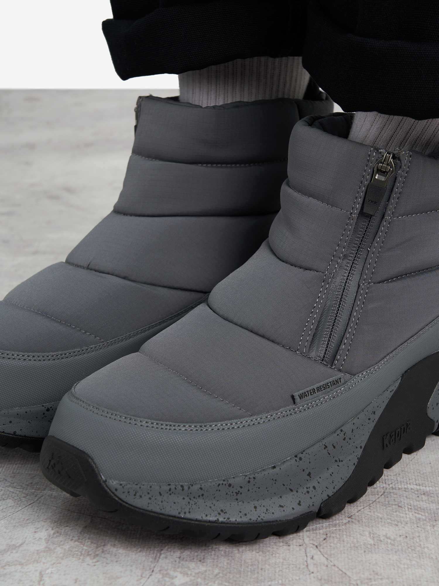 фото Кроссовки утепленные мужские kappa giusto zip puffy, серый