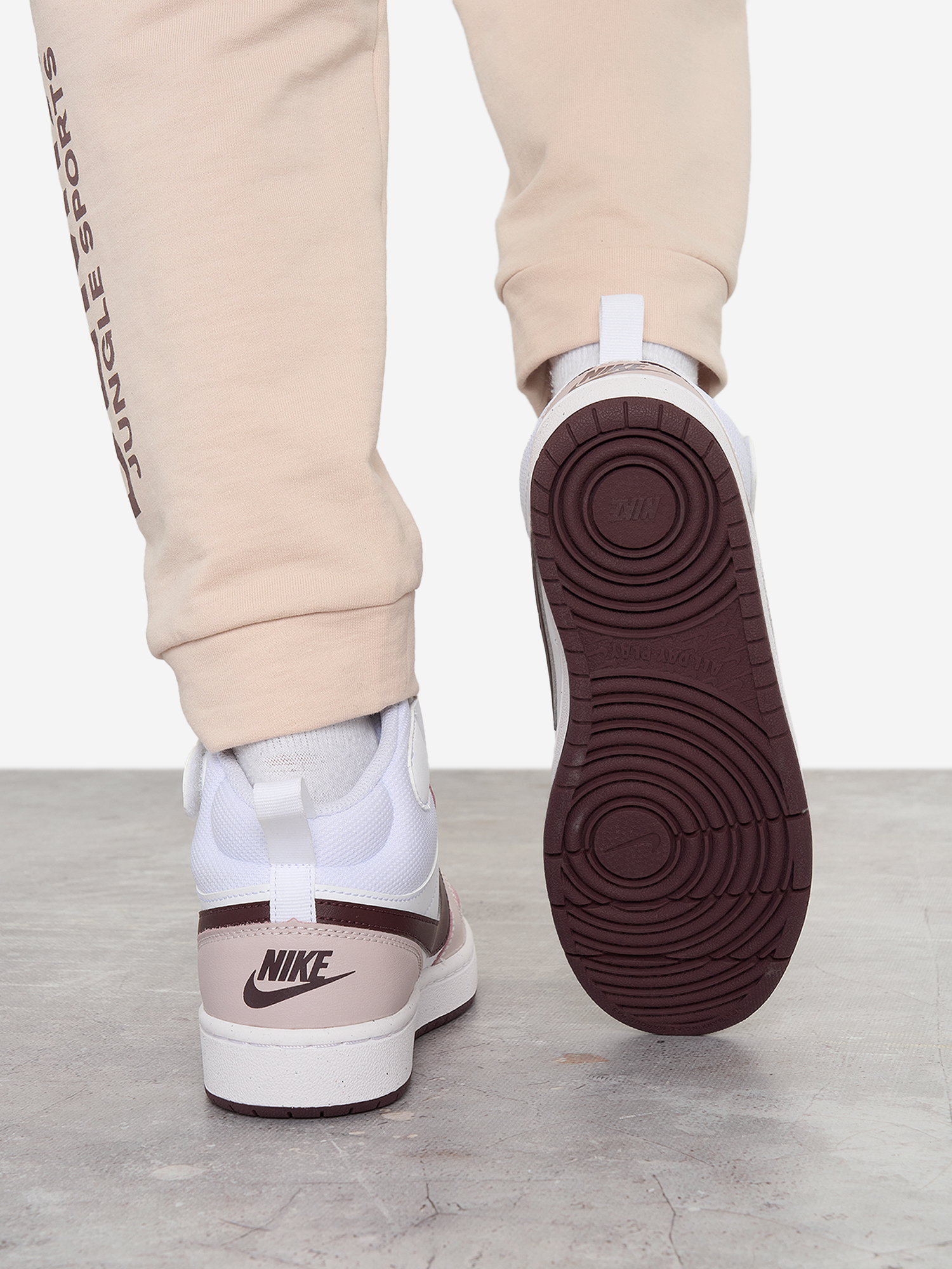 фото Кеды для девочек nike court borough mid 2, белый