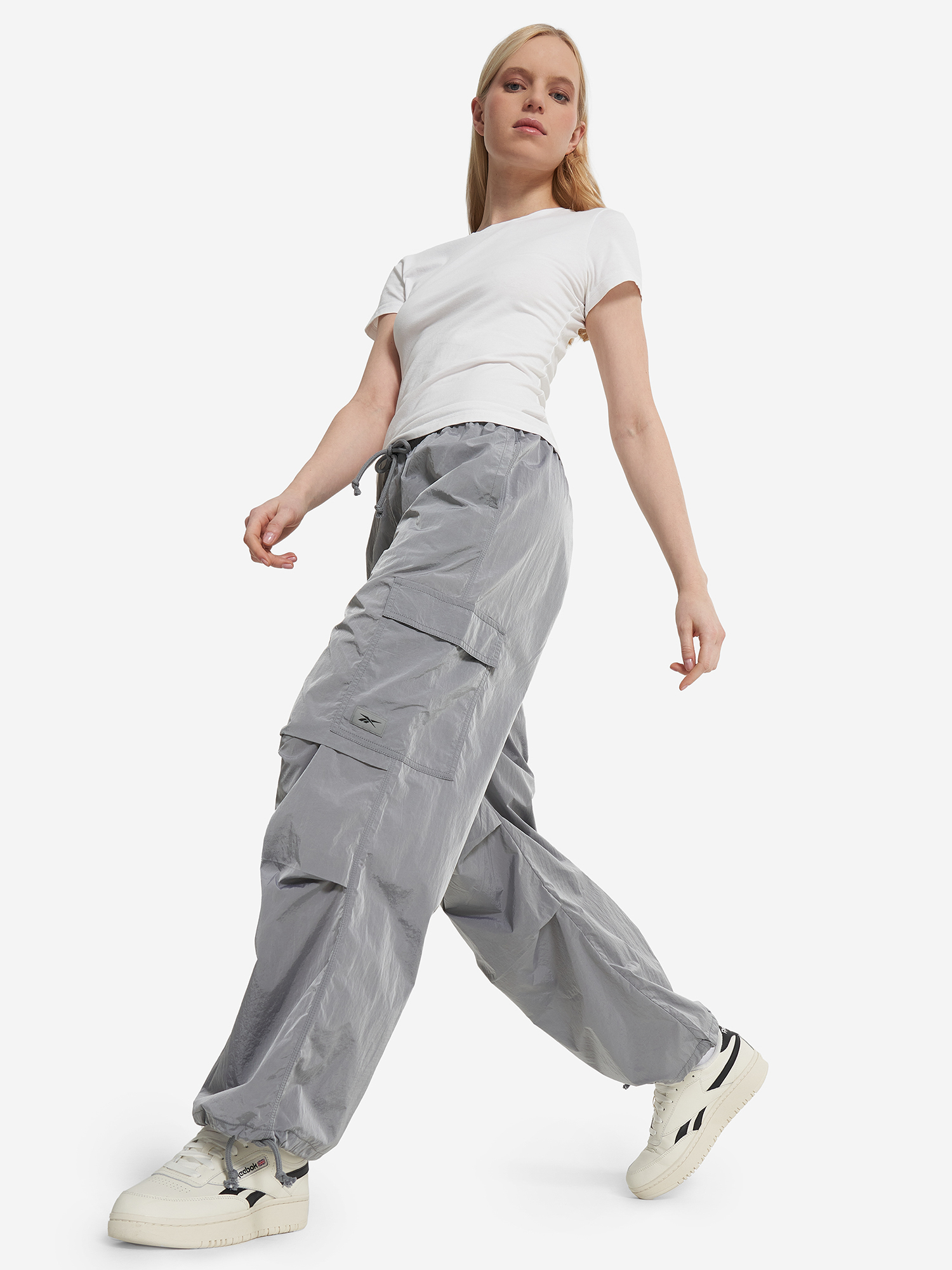 фото Брюки женские reebok studio style, серый