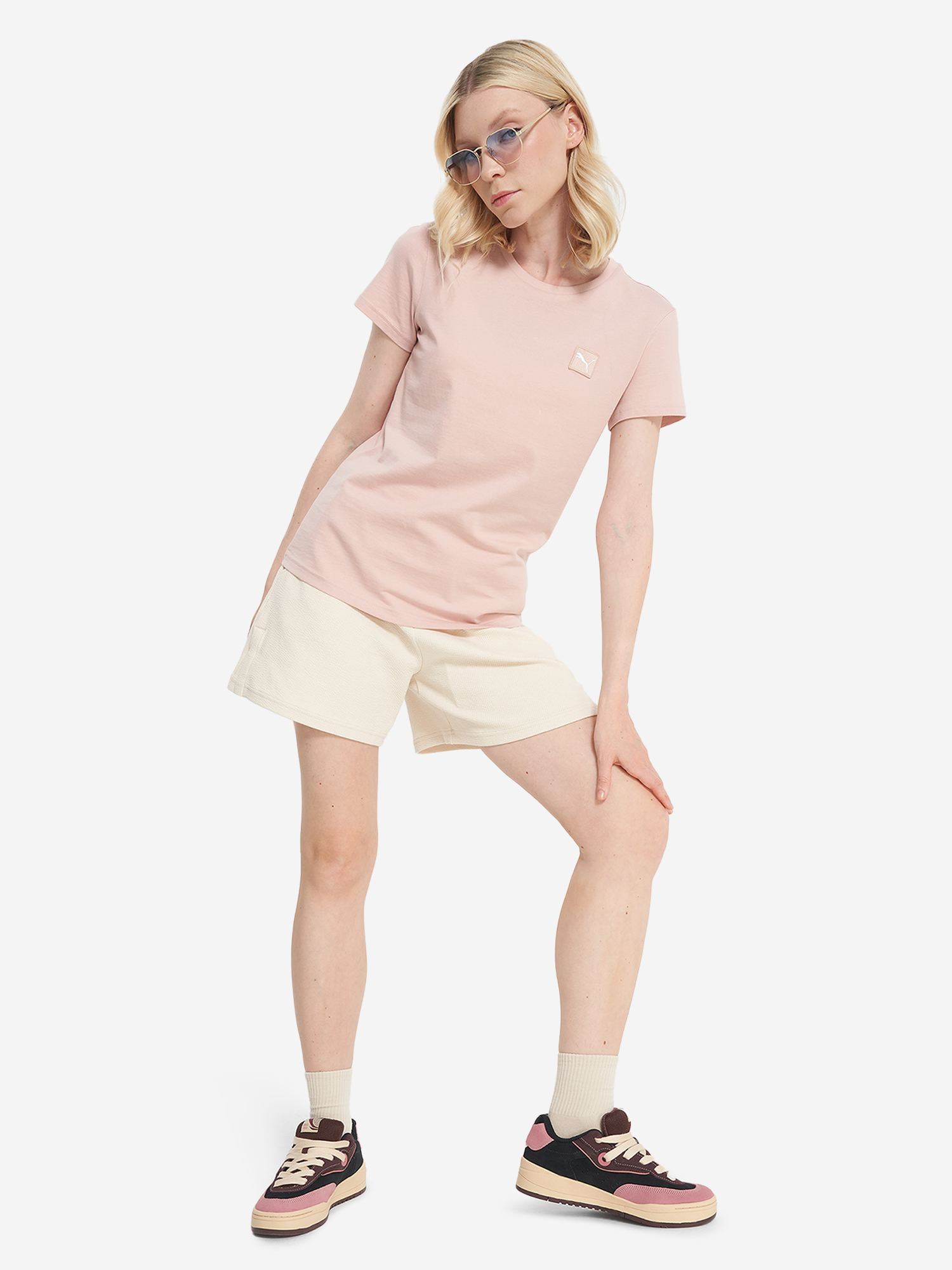 фото Футболка женская puma ess elevated, розовый