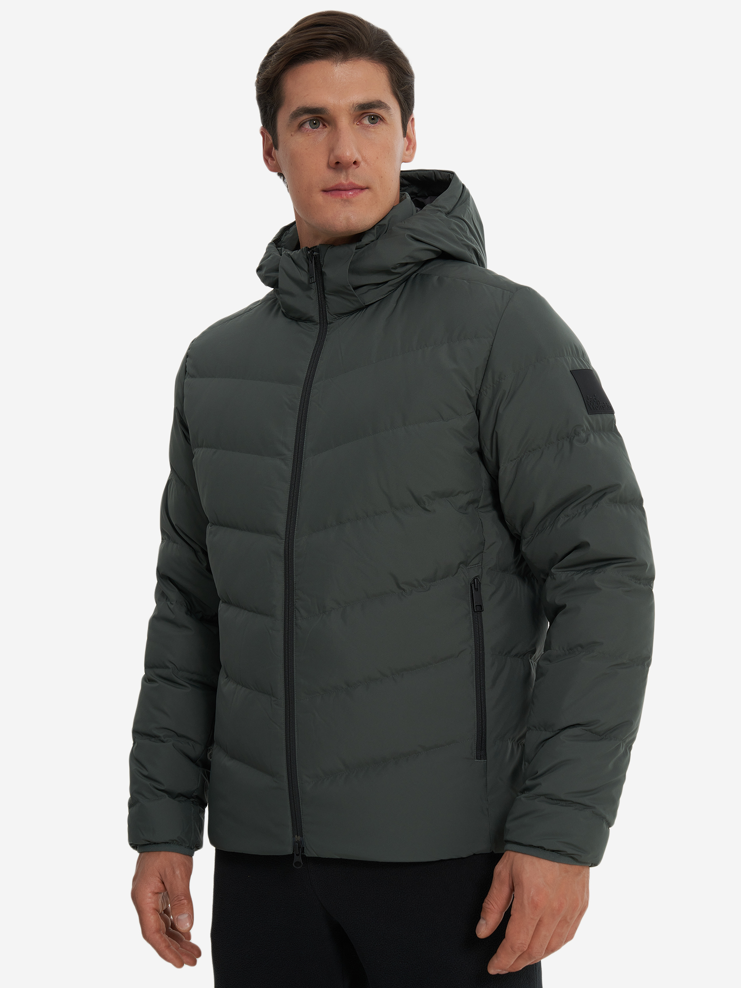 фото Пуховик мужской jack wolfskin colonius, зеленый