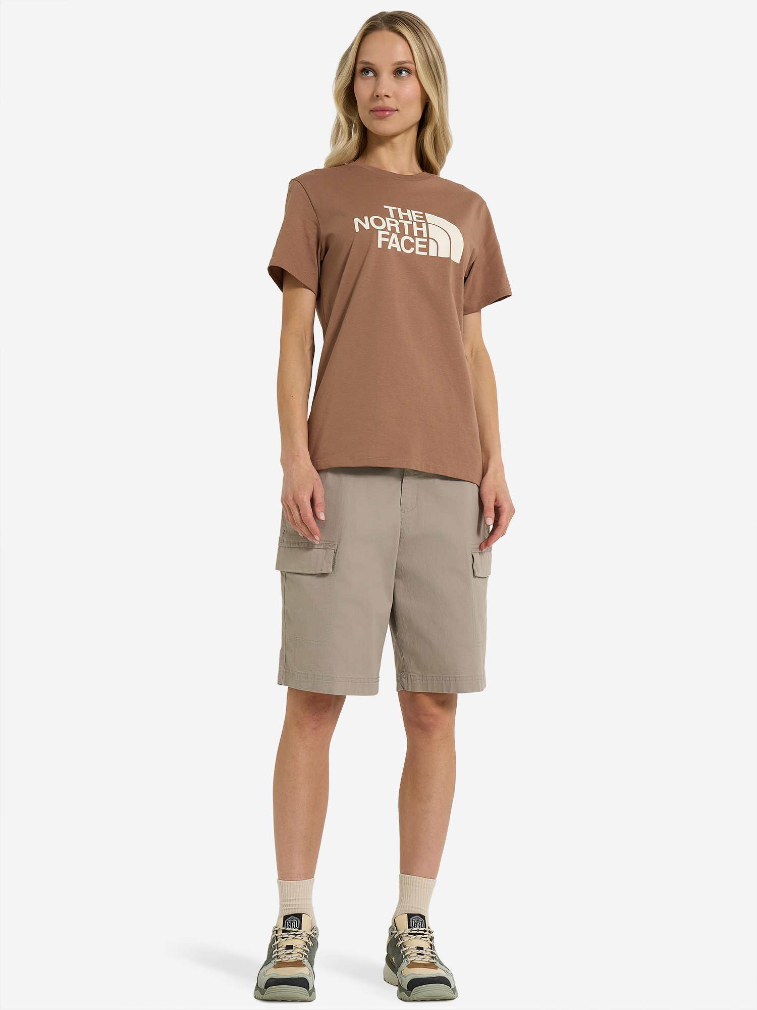 фото Футболка женская the north face easy, коричневый