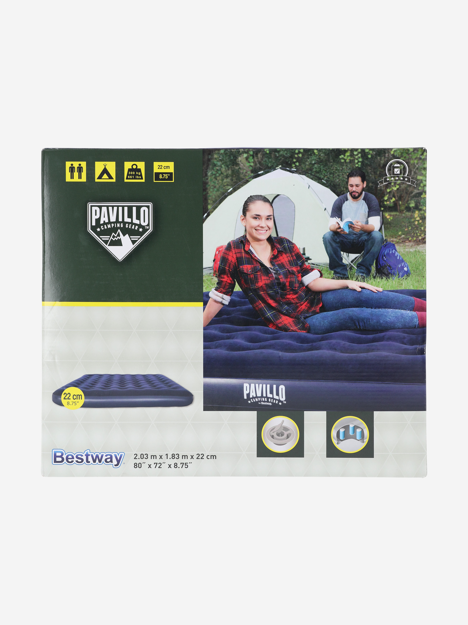 фото Матрас надувной bestway 203х183 см, синий