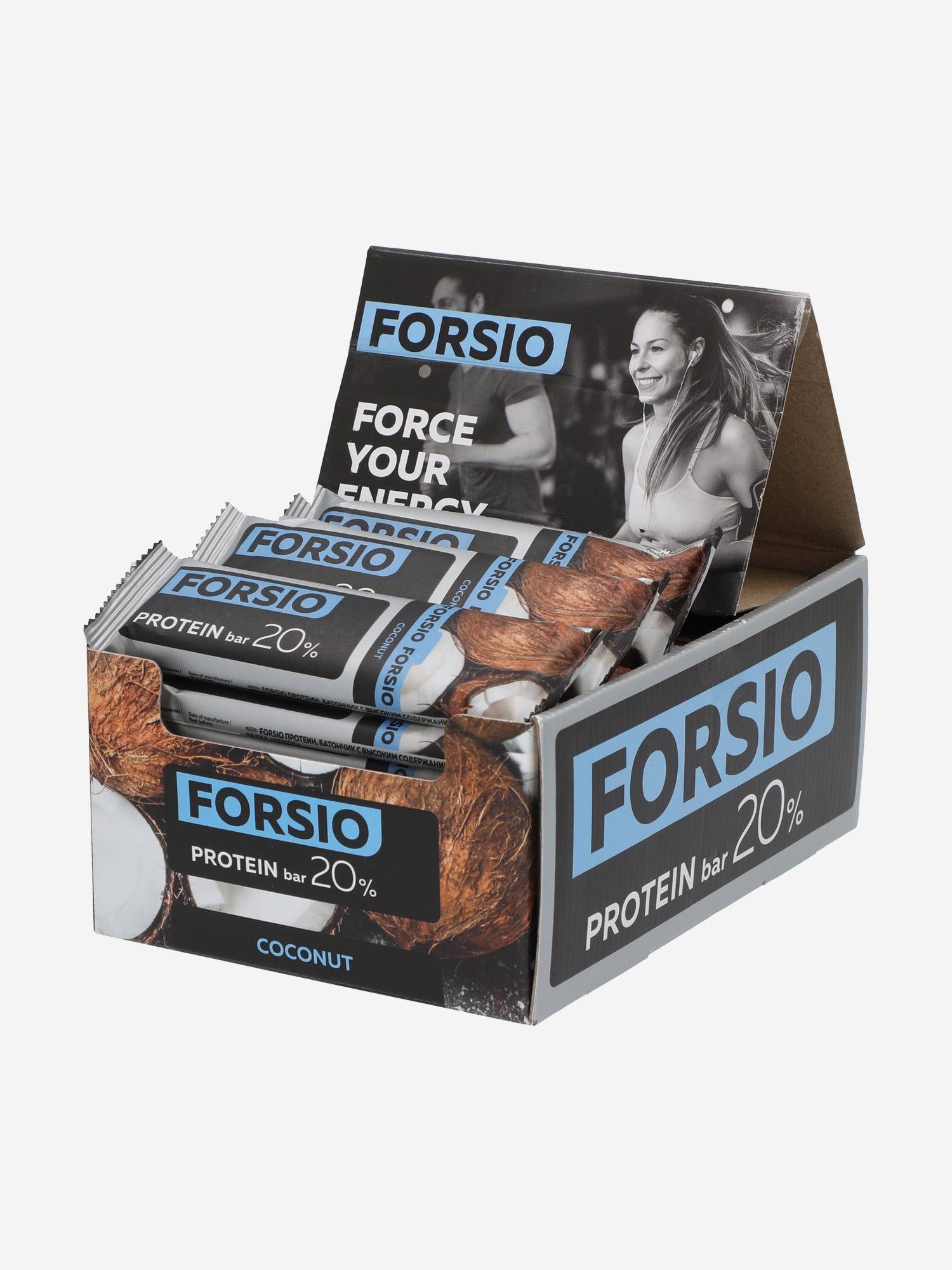 фото Батончик протеиновый forsio "кокос" 40 г, мультицвет
