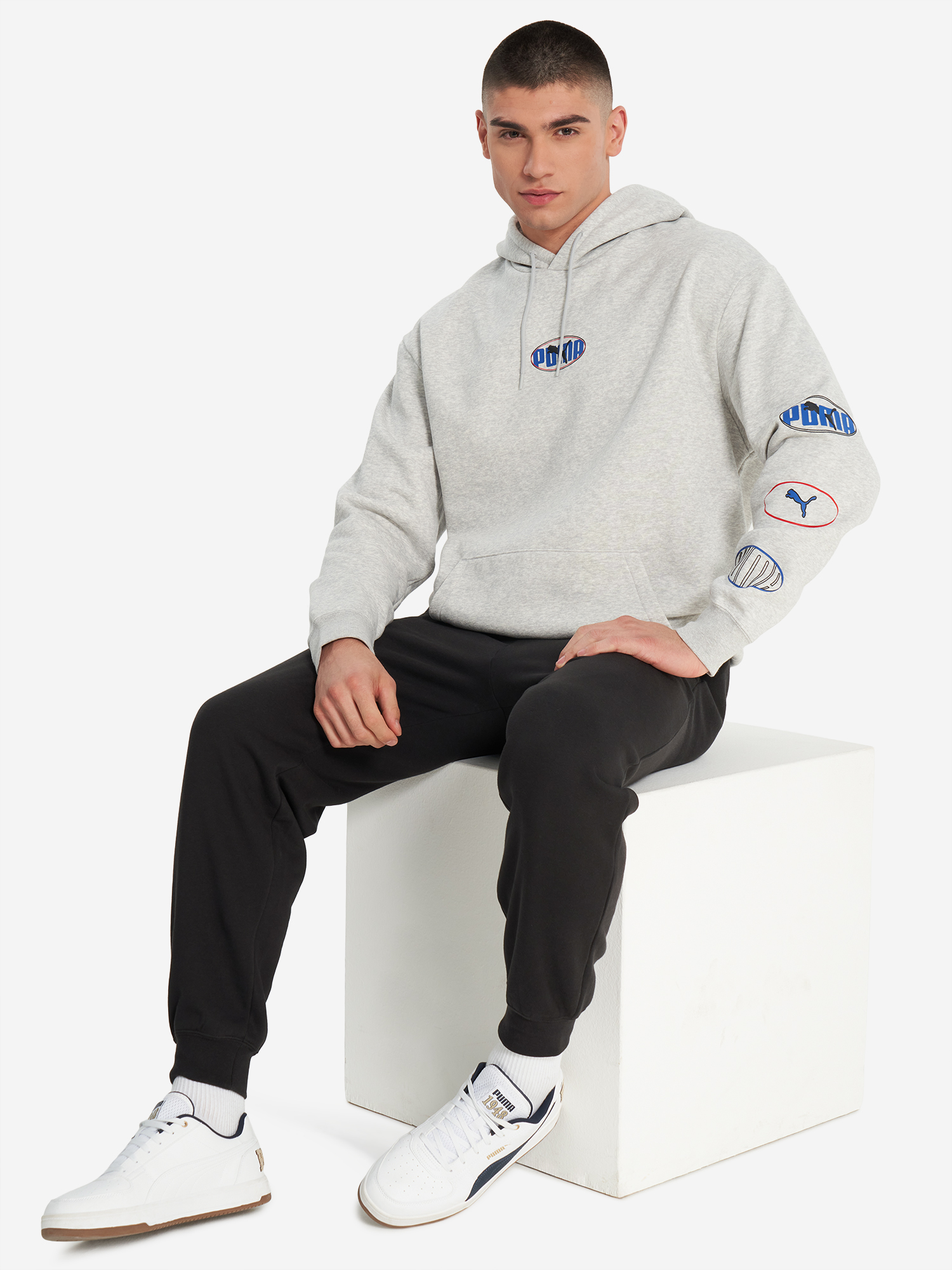 фото Худи мужское puma ess logo lab execution, серый