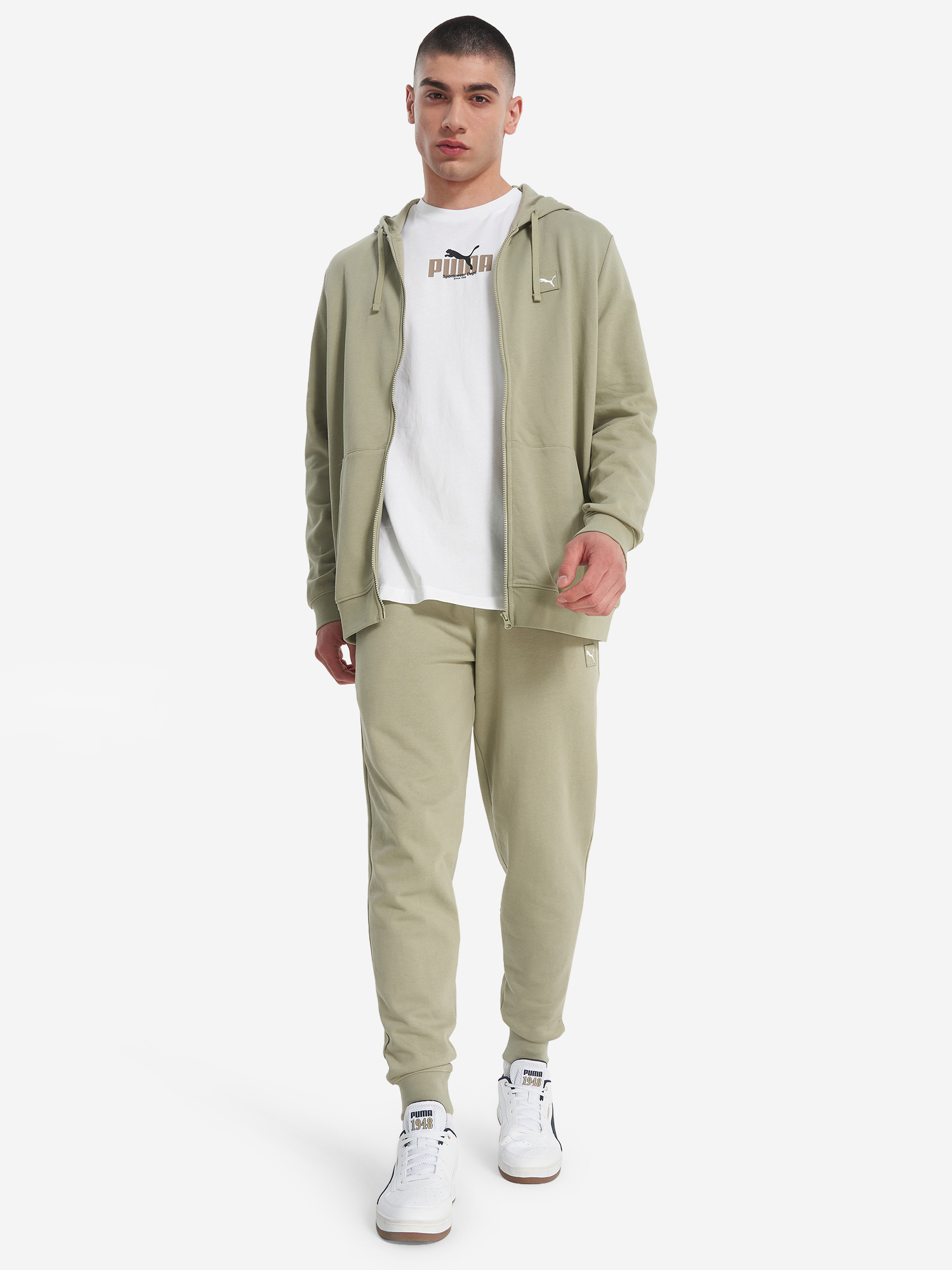 фото Толстовка мужская puma ess elevated, зеленый