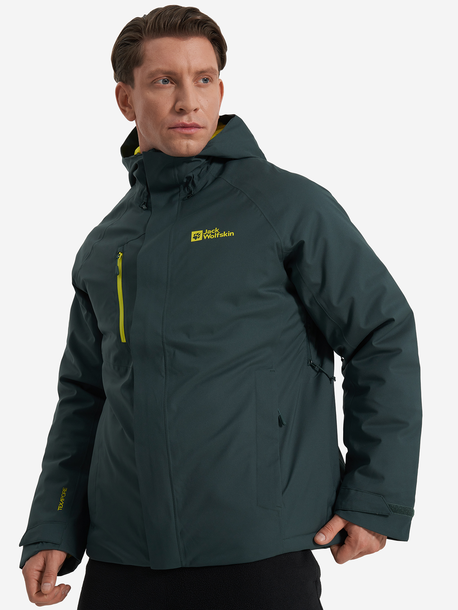 фото Куртка утепленная мужская jack wolfskin troposphere, зеленый