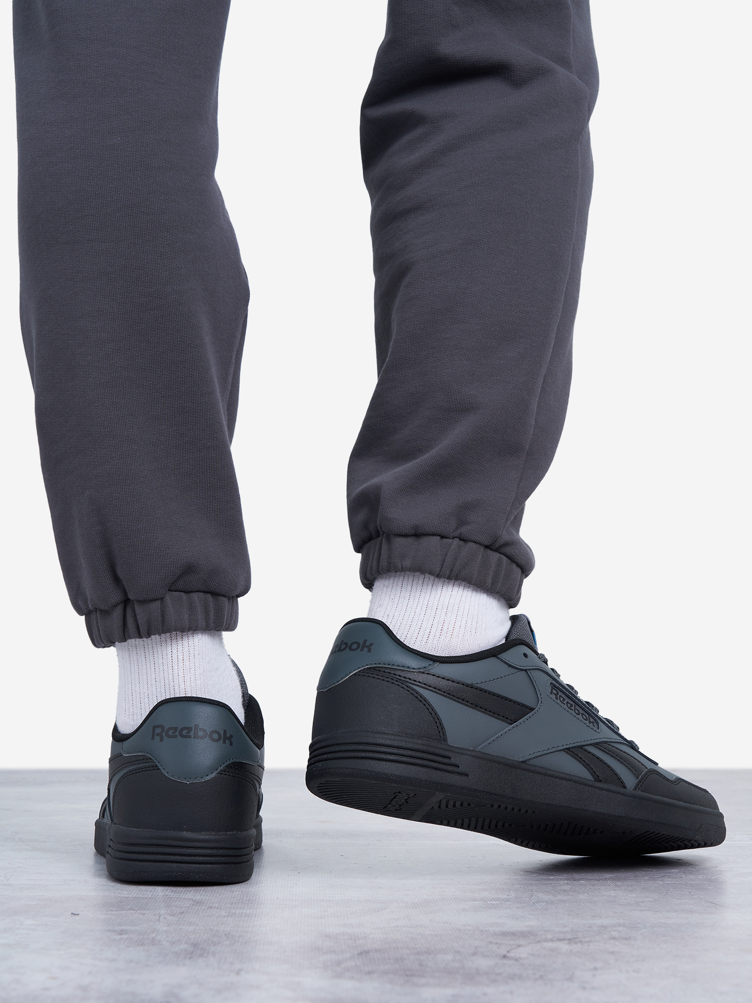 фото Кеды мужские reebok court advance, серый
