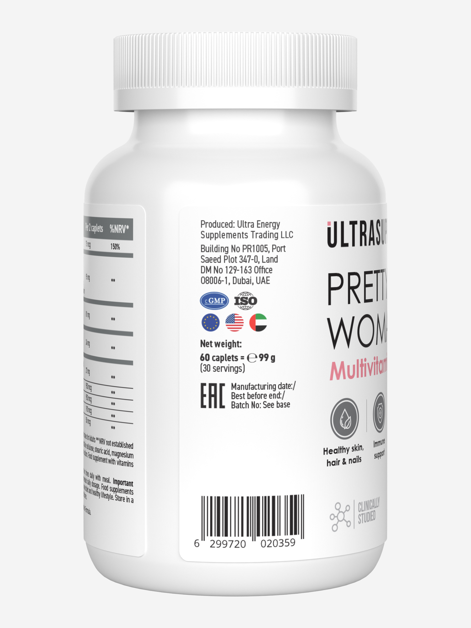 фото Женский спортивный витаминно-минеральный комплекс ultrasupps, 60 шт, белый