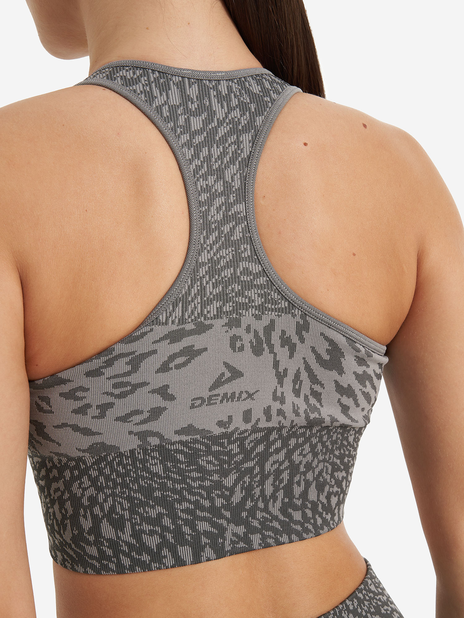 фото Топ бра спортивный demix highflow yoga seamless longline, серый