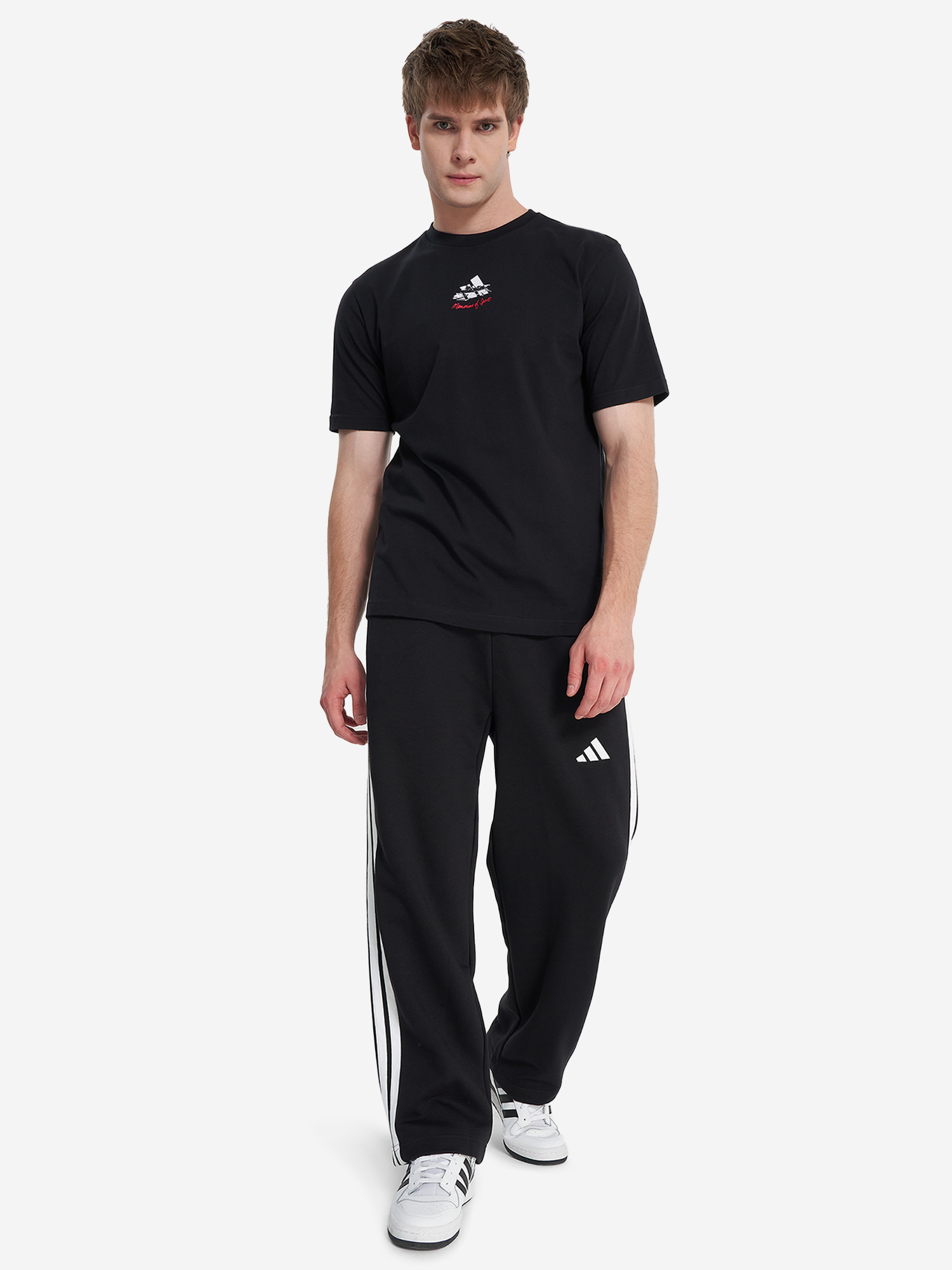 фото Брюки флисовые мужские adidas, черный