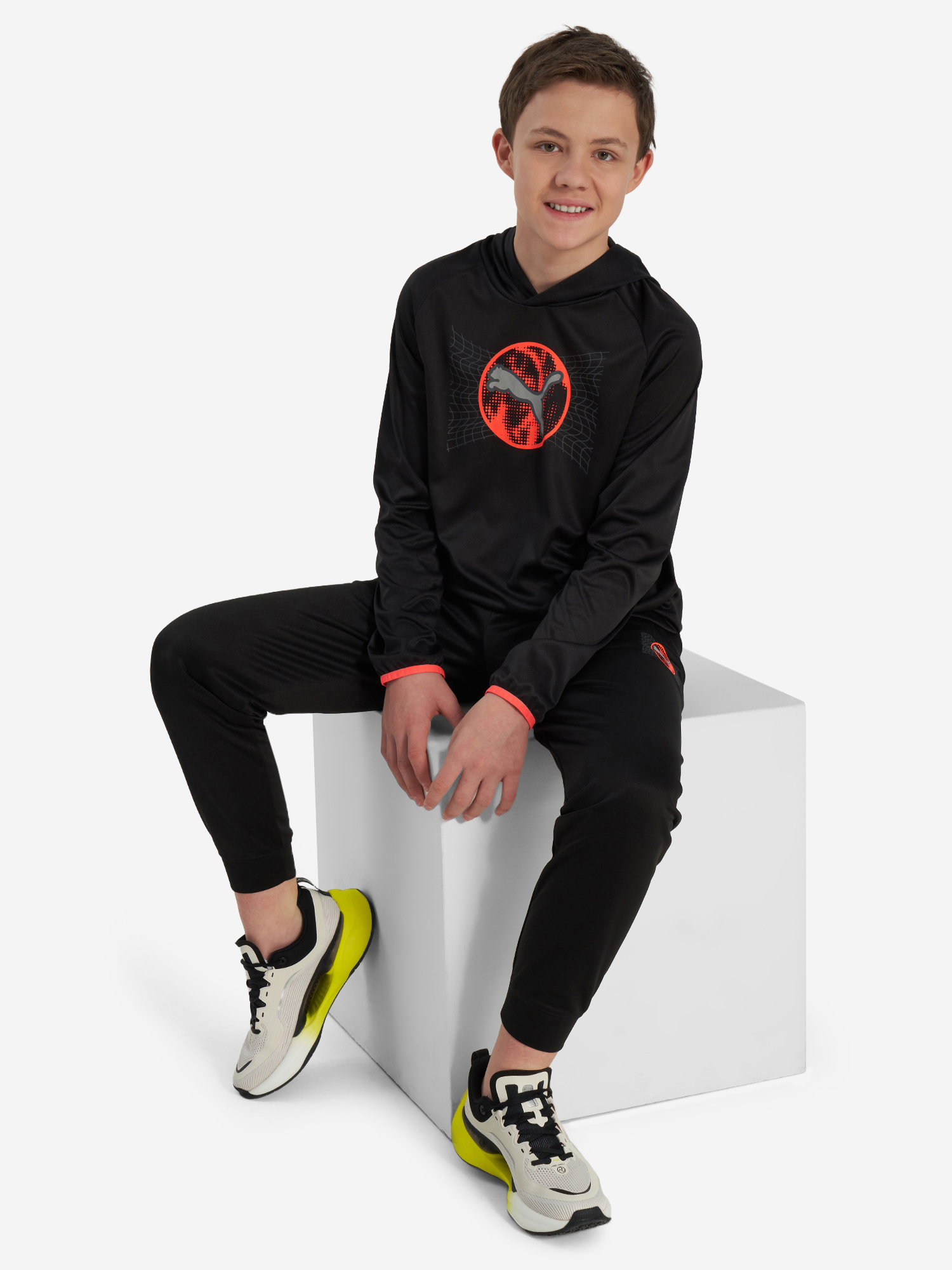 фото Худи для мальчиков puma active sports, черный