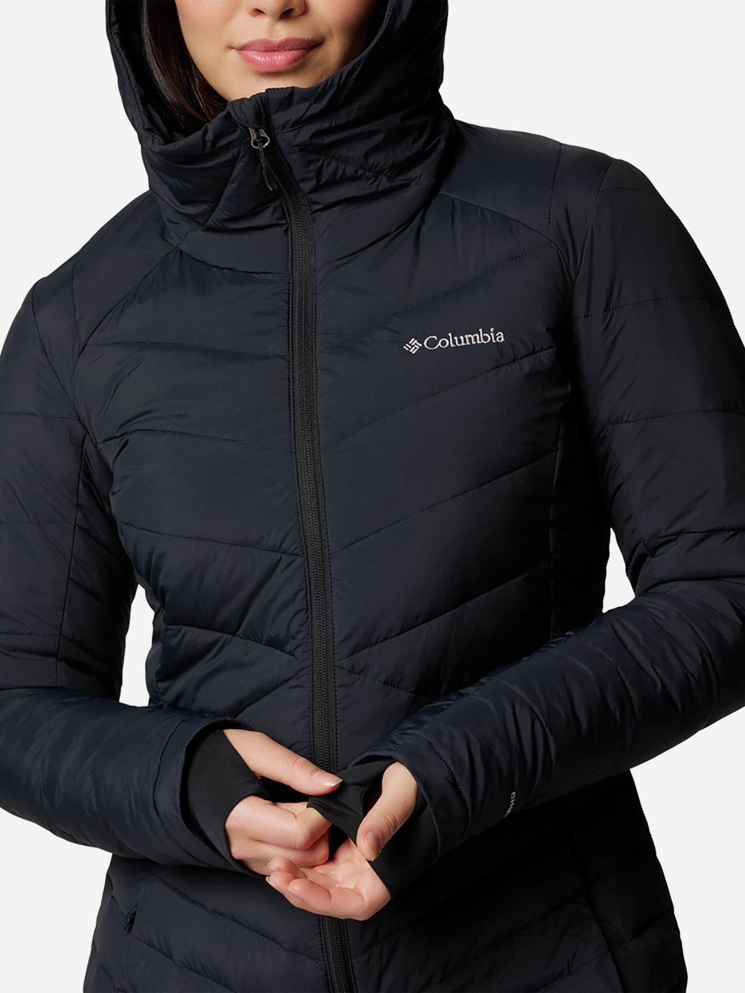 фото Куртка утепленная женская columbia joy peak ii mid jacket, черный