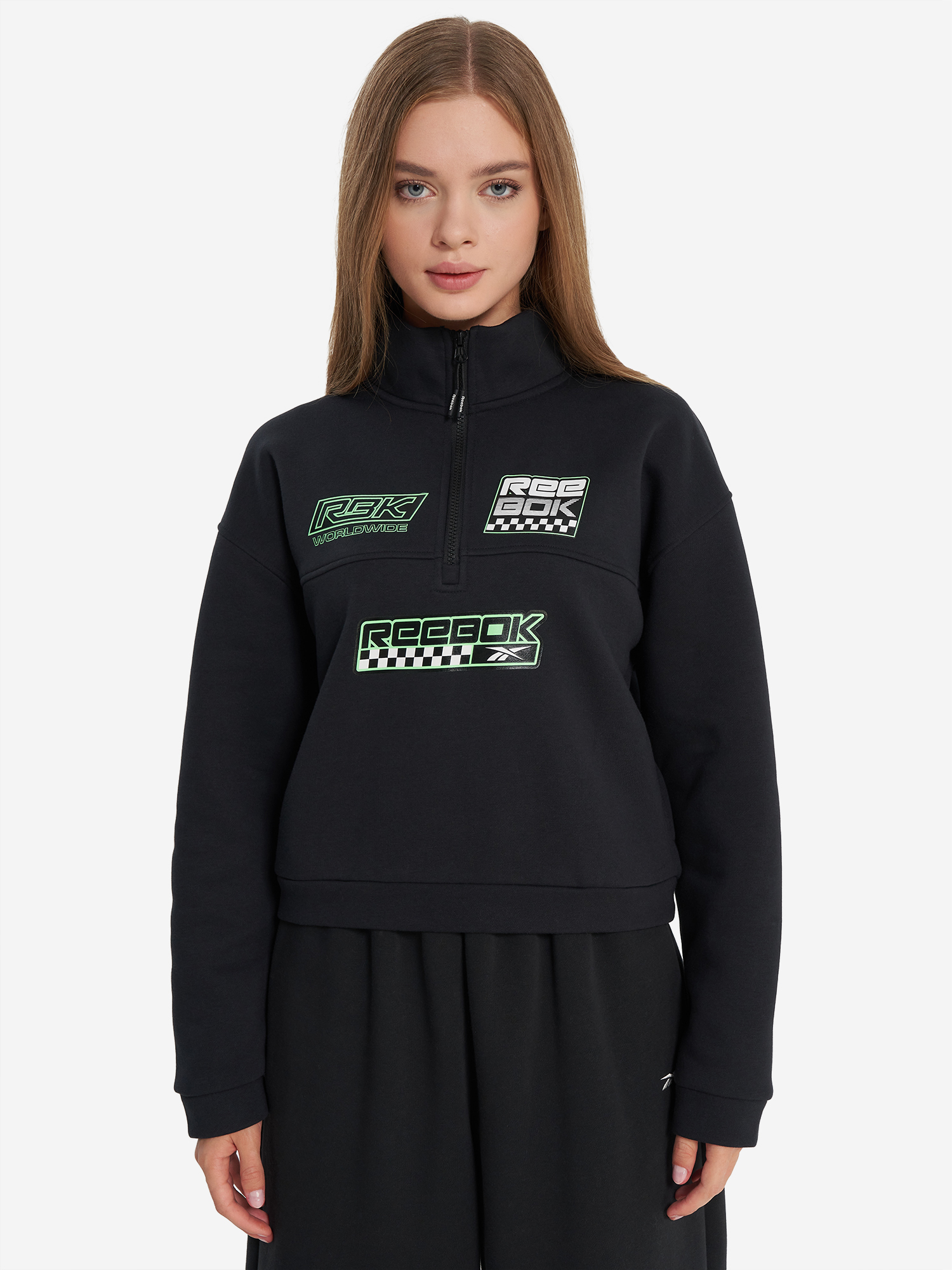 фото Толстовка женская reebok graphic, черный