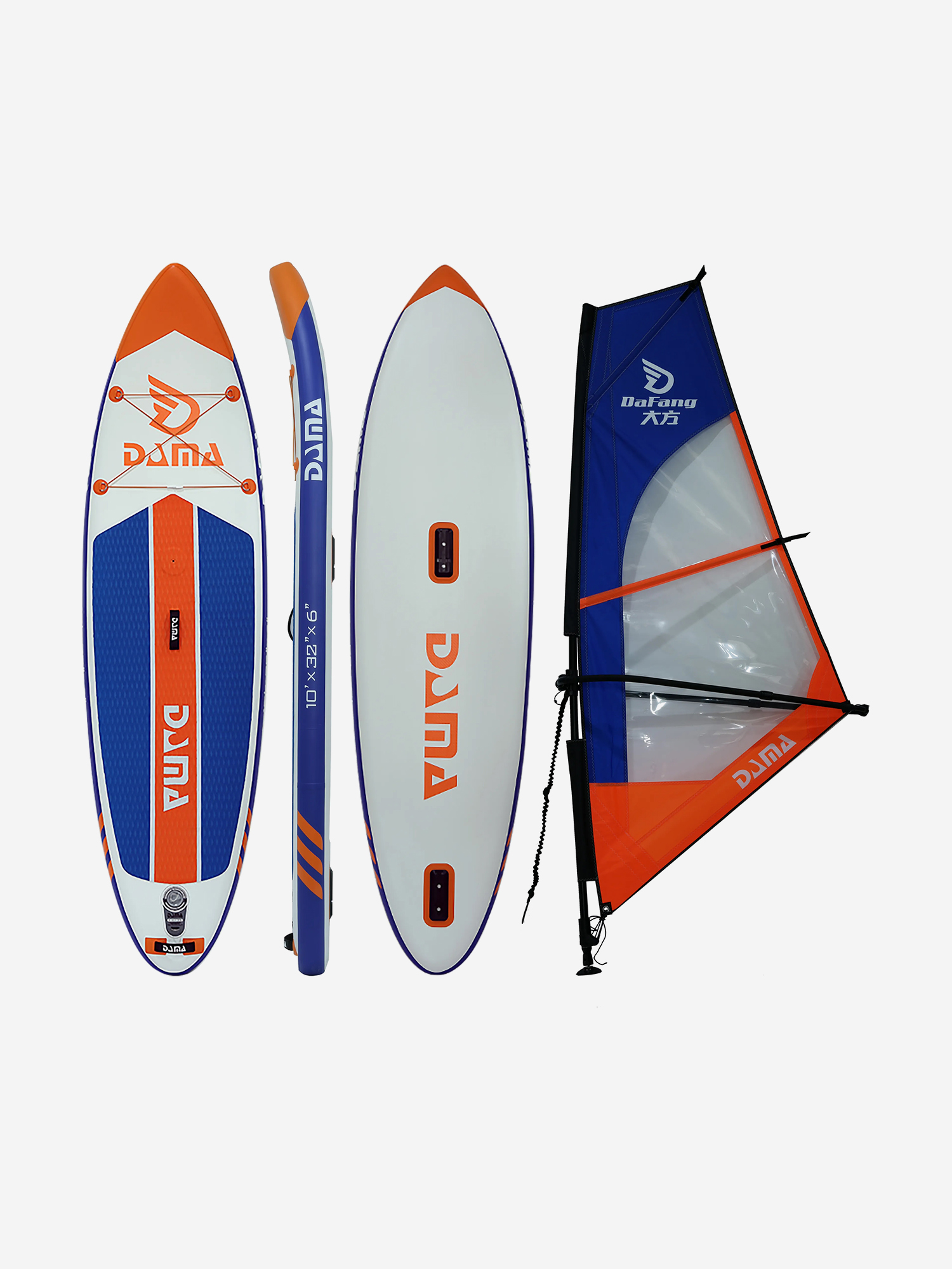 Надувная двухслойная SUP-доска DAMA WIND SURFBOARD 10,6' 320*84*15 см + Парус 3 кв.м., Синий
Надувная двухслойная SUP-доска DAMA WIND SURFBOARD 10,6' 320*84*15 см + Парус 3 кв.м., Синий