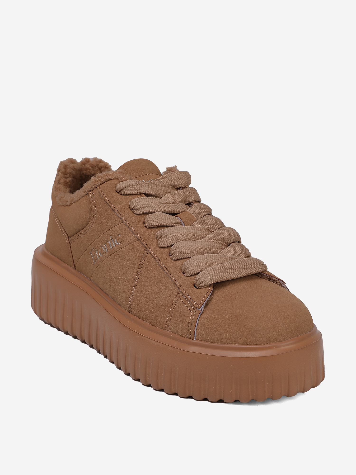 фото Кеды женские etonic yancy fur, коричневый