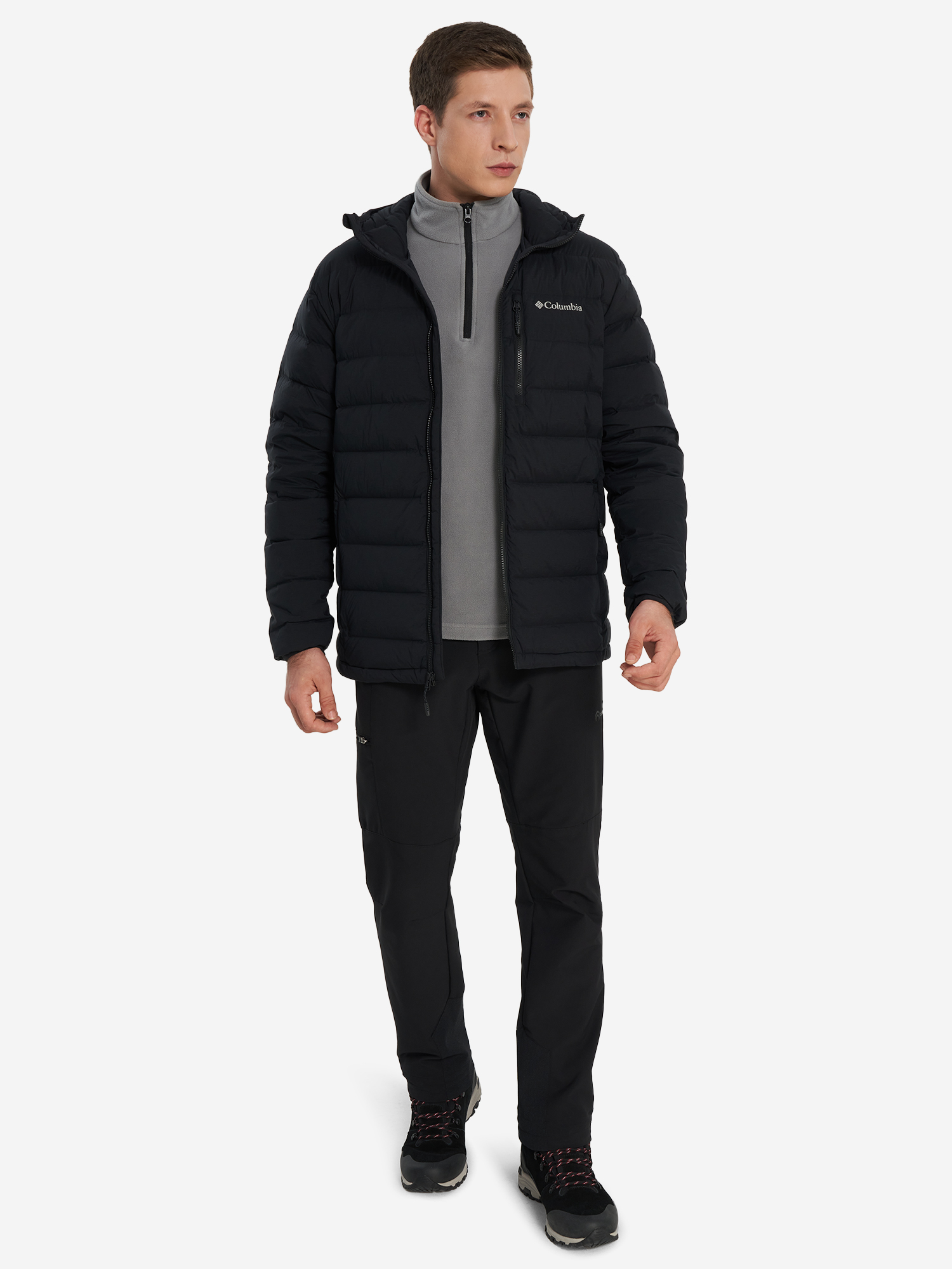 фото Пуховик мужской columbia drift peak stretch down hooded jacket, черный