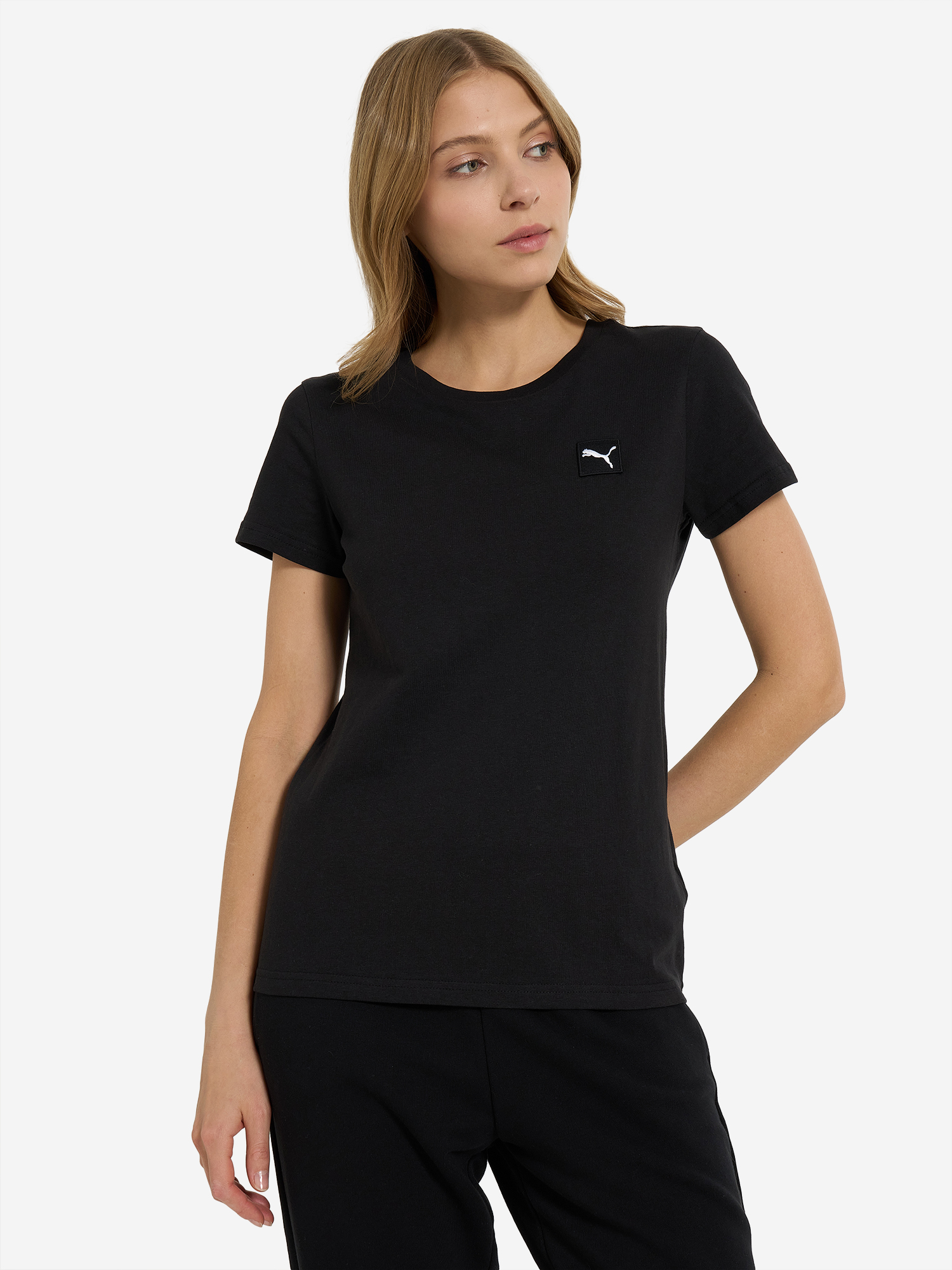 фото Футболка женская puma ess elevated, черный