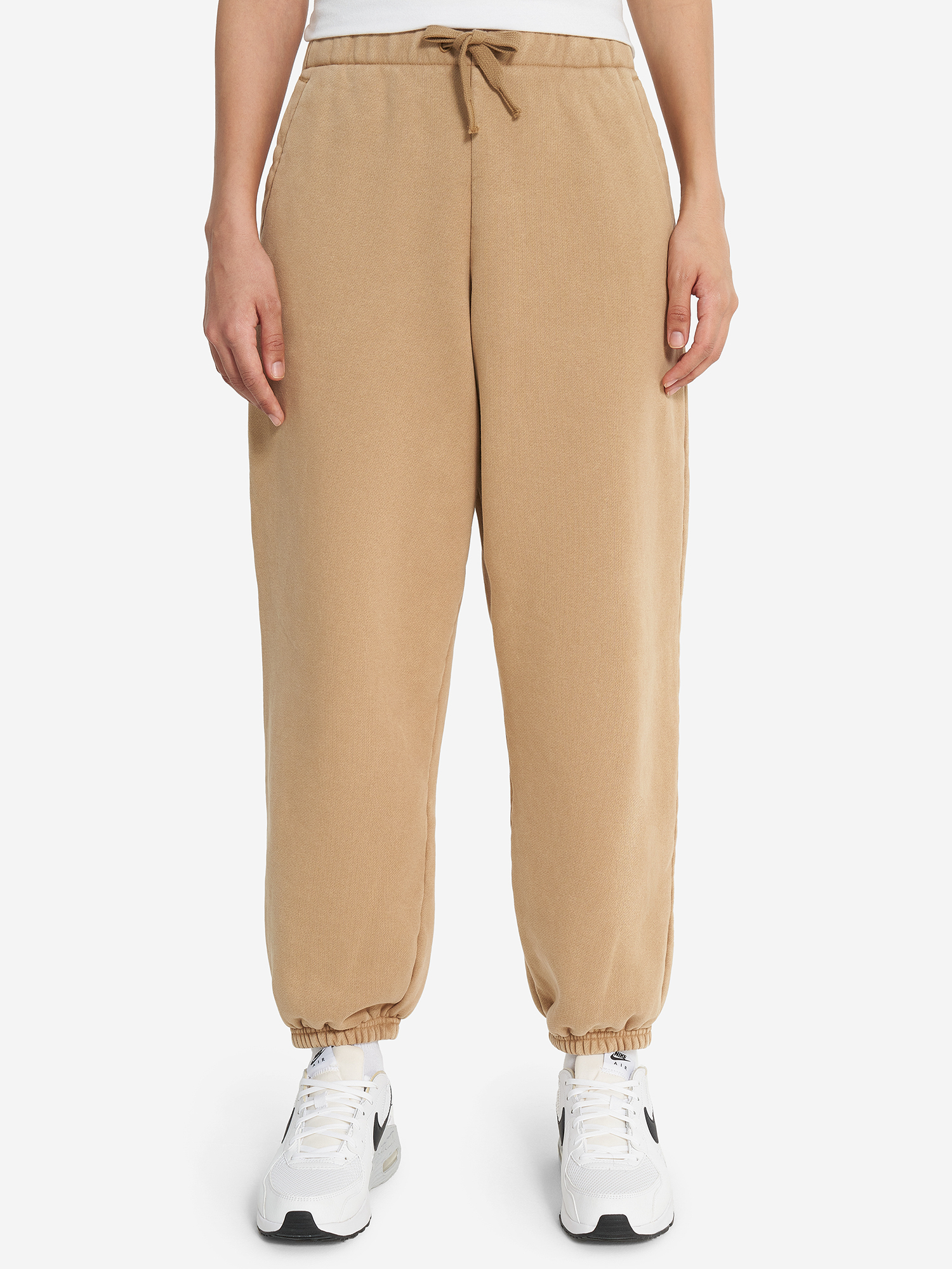 фото Брюки женские under armour ua icon fleece, бежевый