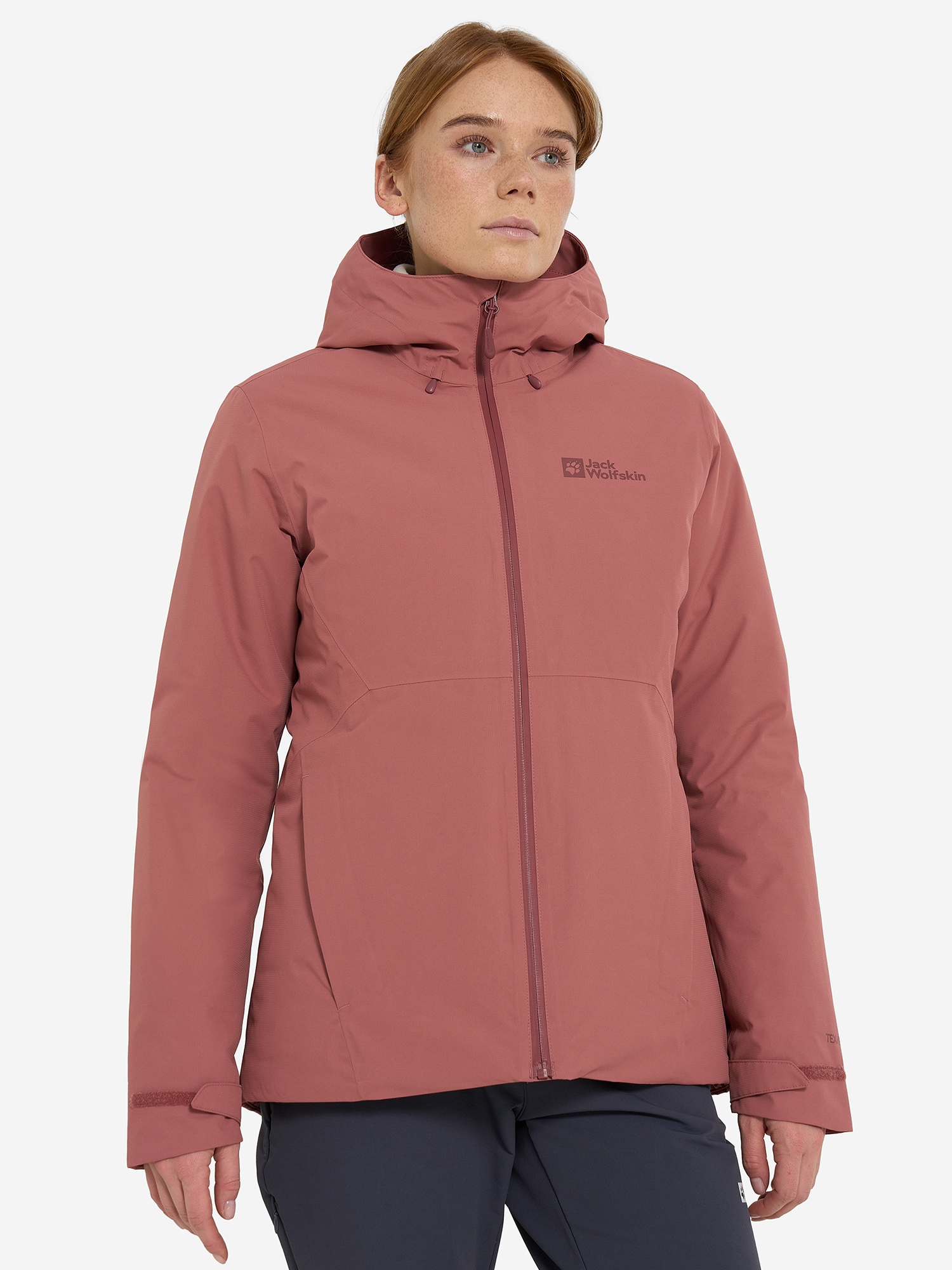 фото Куртка утепленная женская jack wolfskin wisper, красный
