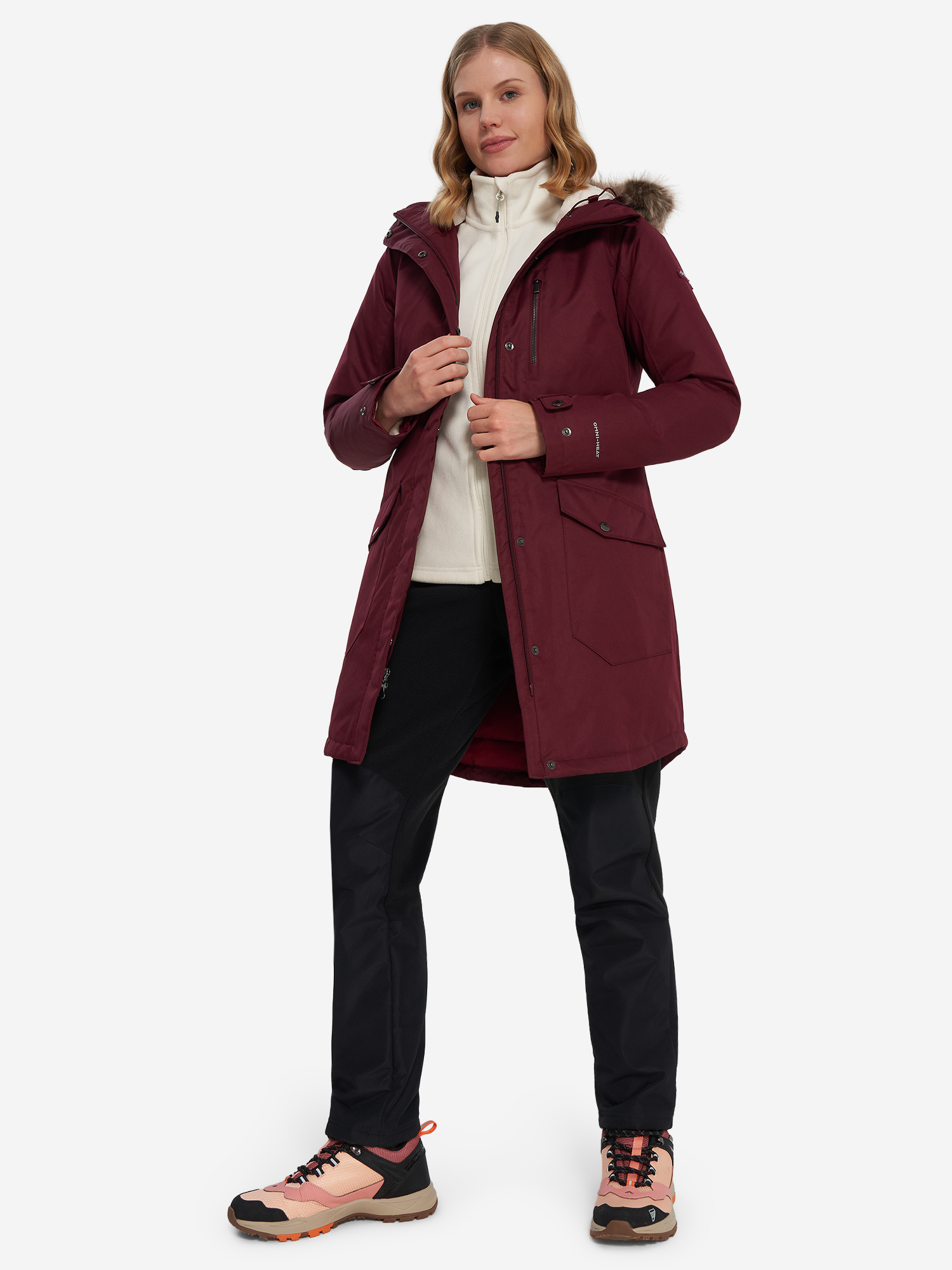 фото Парка женская columbia suttle mountain long insulated jacket, красный