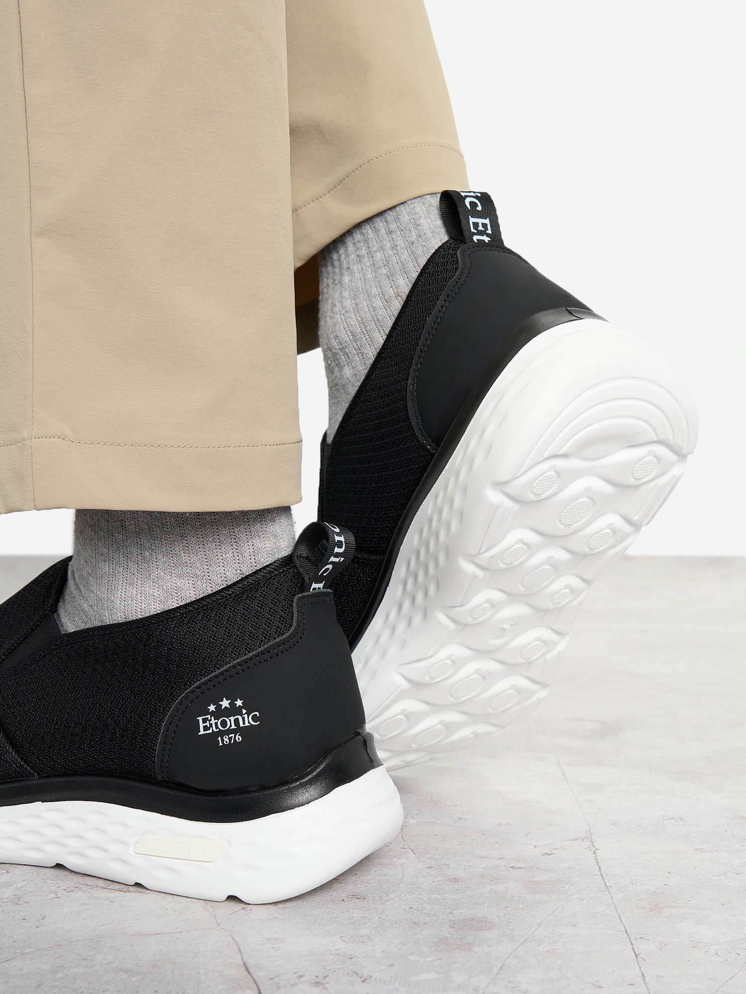 фото Слипоны мужские etonic fred mesh, черный