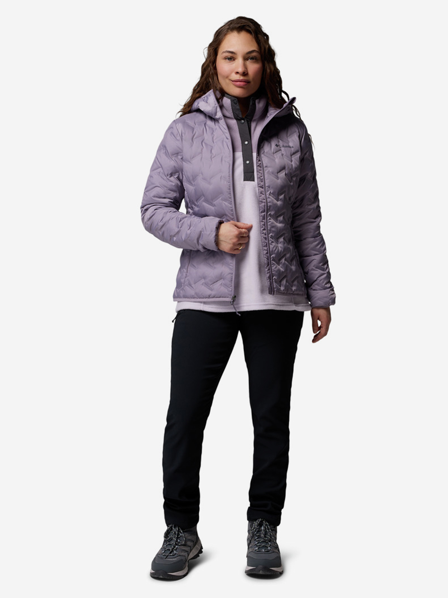 фото Пуховик женский columbia delta ridge ii down hooded jacket, розовый