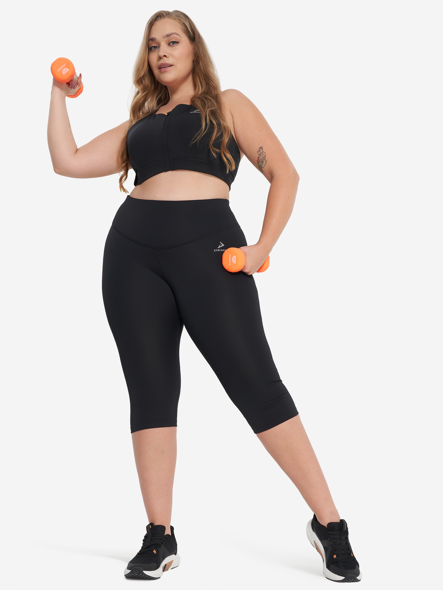 фото Бриджи женские demix, plus size, черный