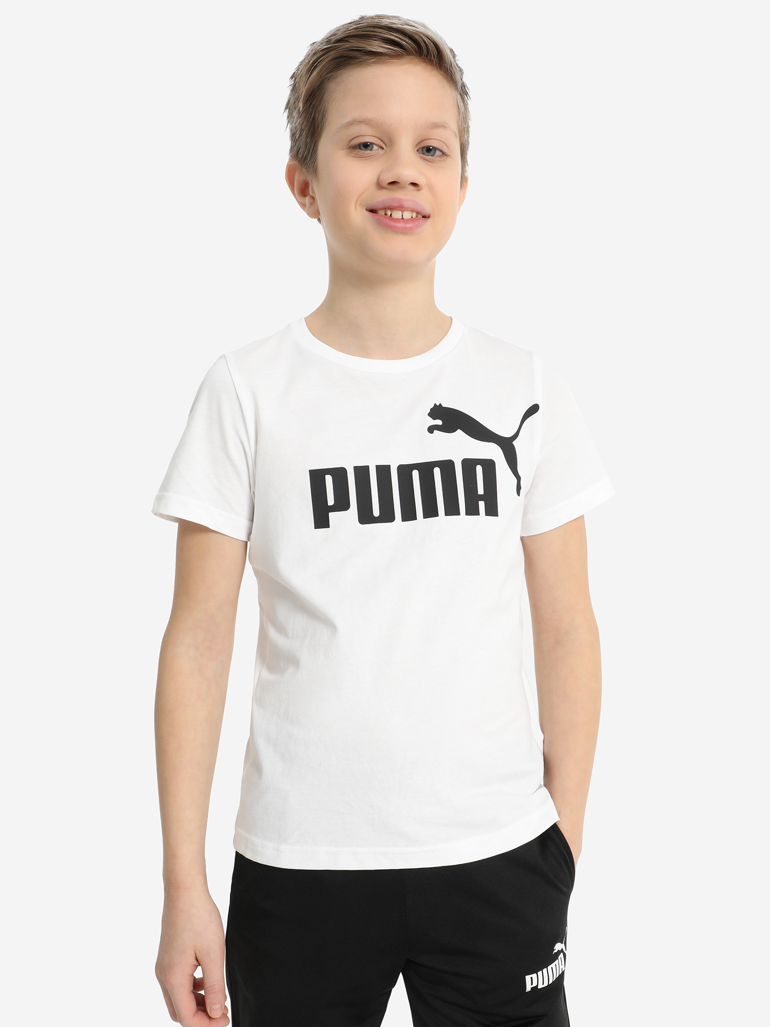 фото Футболка для мальчиков puma ess logo, белый
