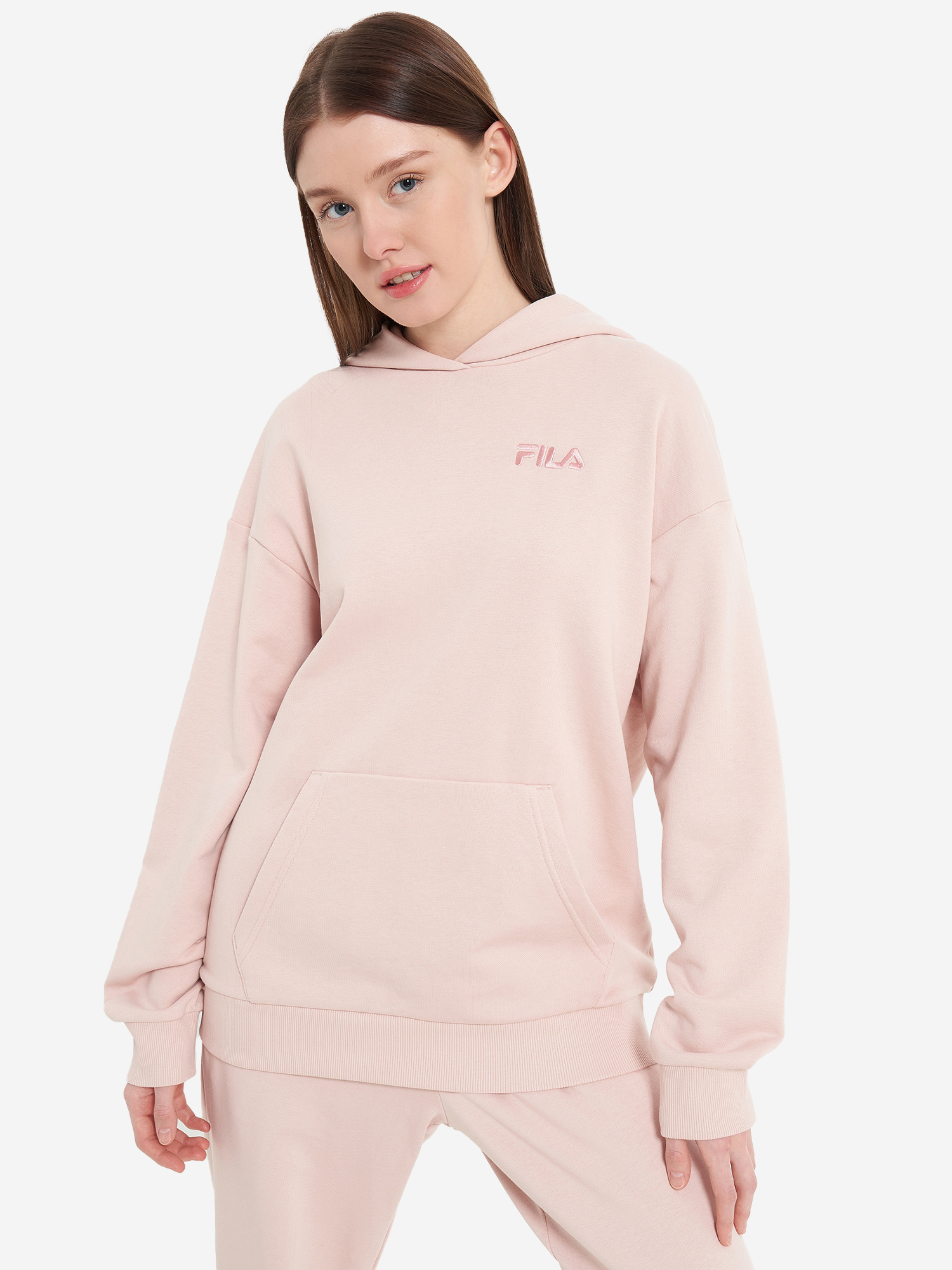 фото Худи женское оверсайз fila, бежевый