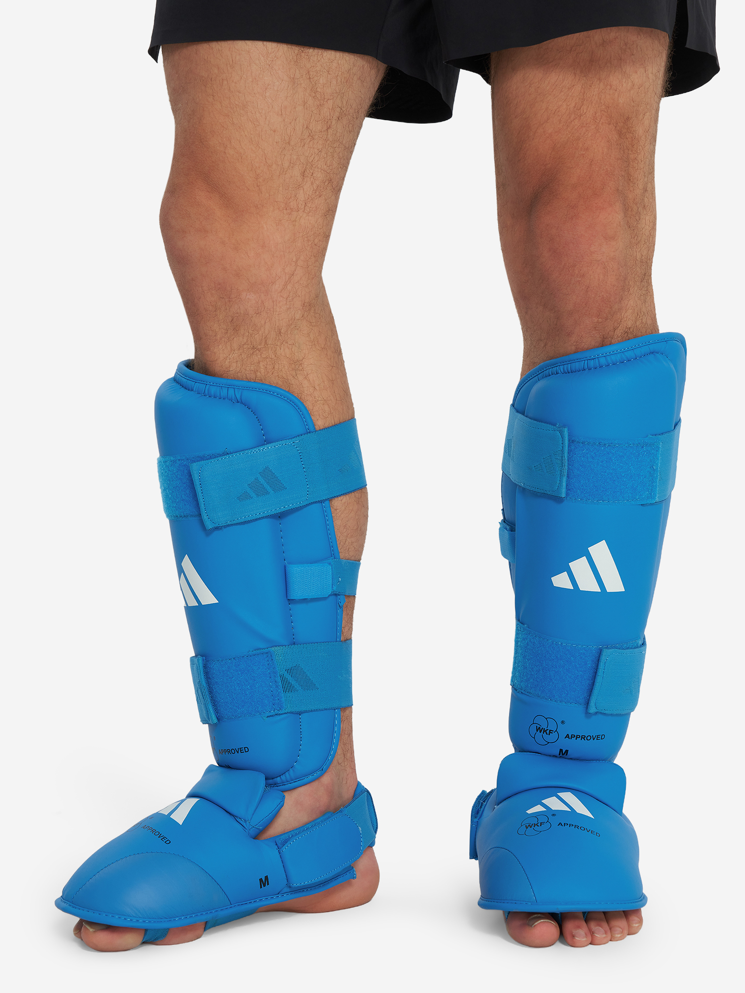 фото Защита голени и стопы adidas wkf shin & removable foot, голубой
