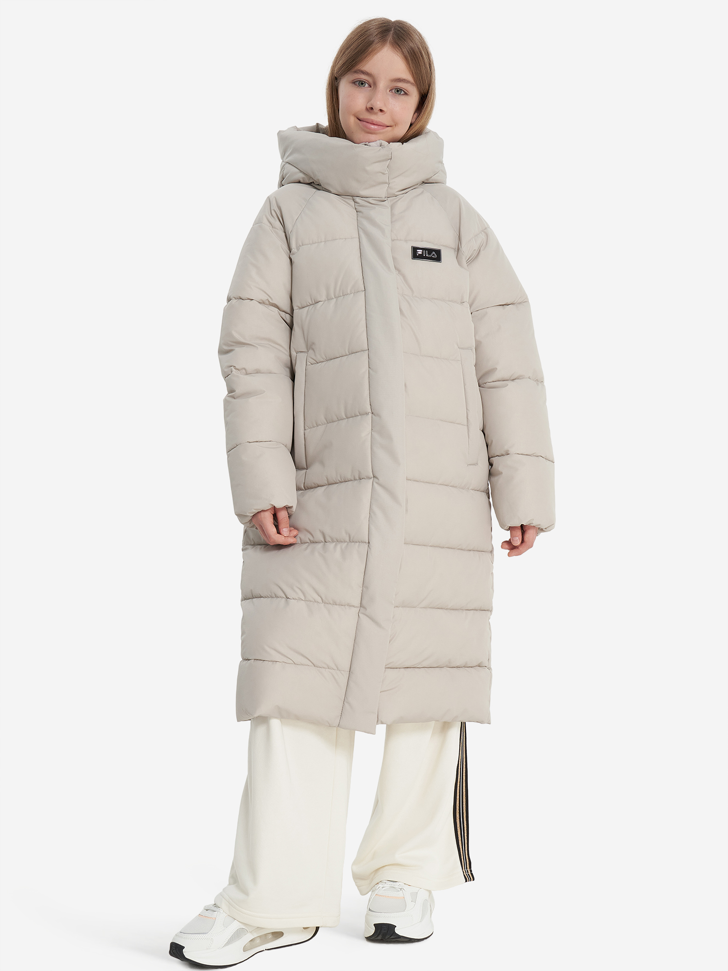 фото Пальто утепленное для девочек fila, серый